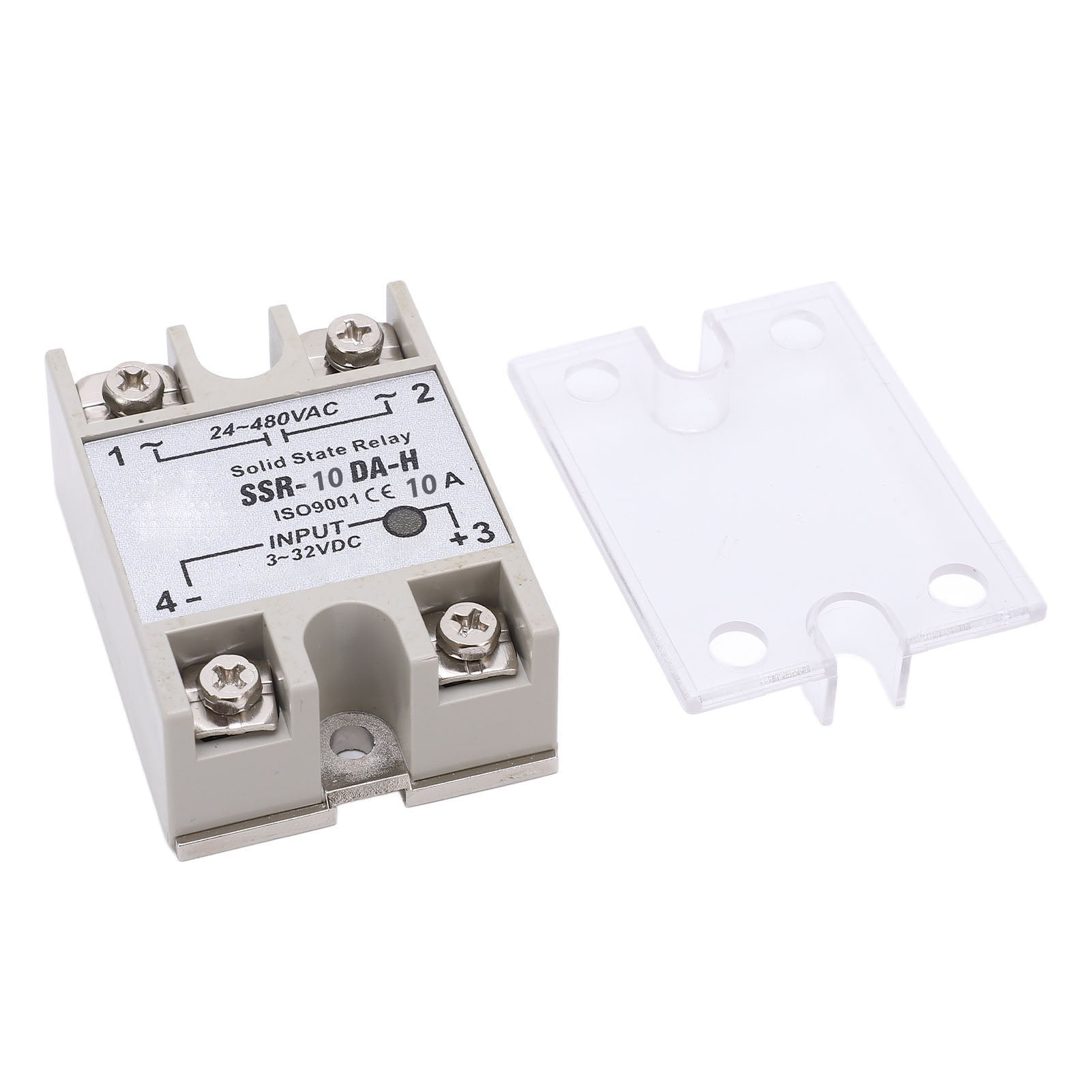 10A Single Phase Solid State Relay SSR Relay Module for Control System 3‑32VDC 24‑480VAC