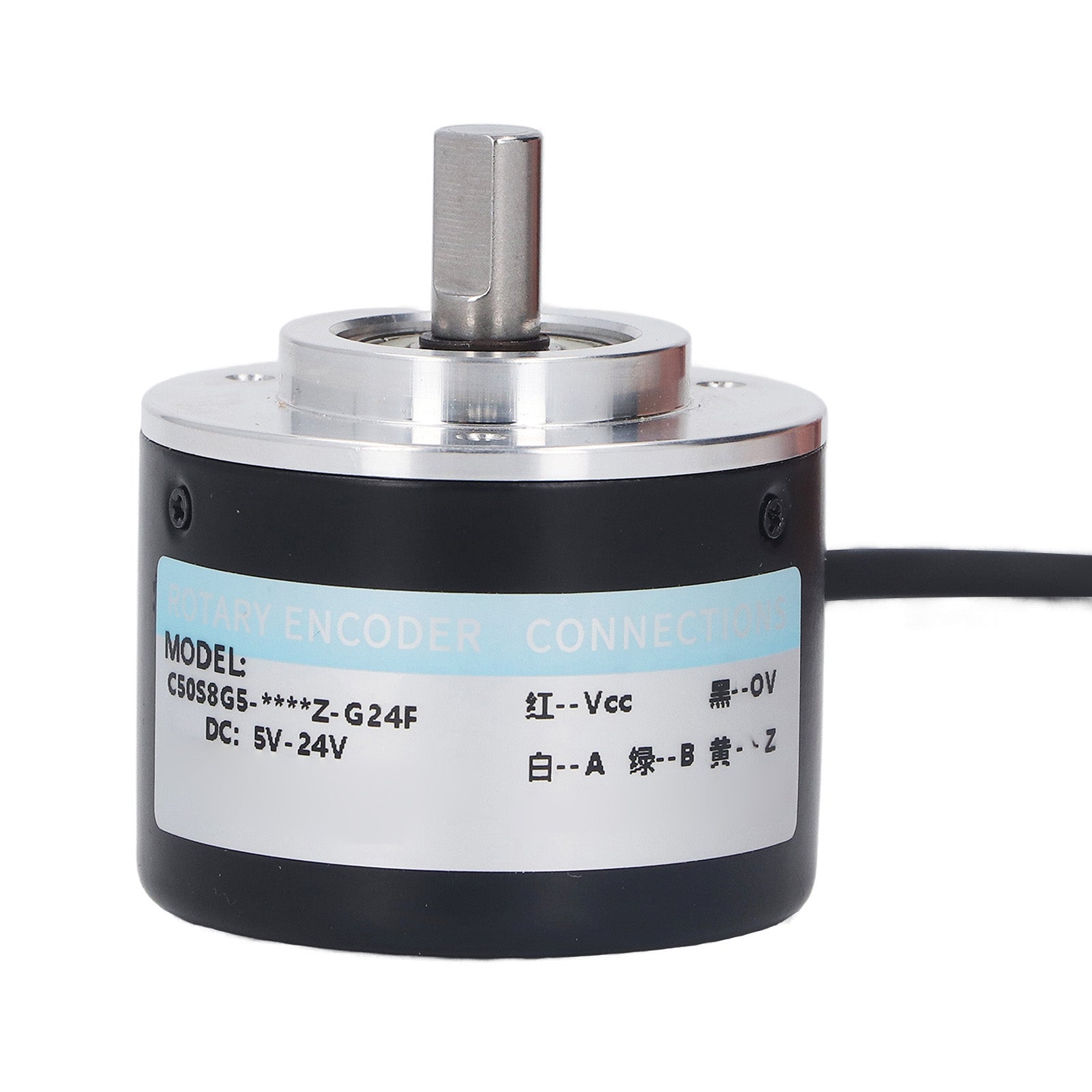 PNP Incremental Encoder IP50 50mm Outer Diameter 2 Phase Incremental Encoder for Intelligent Control DC5‑24V 1200P/R