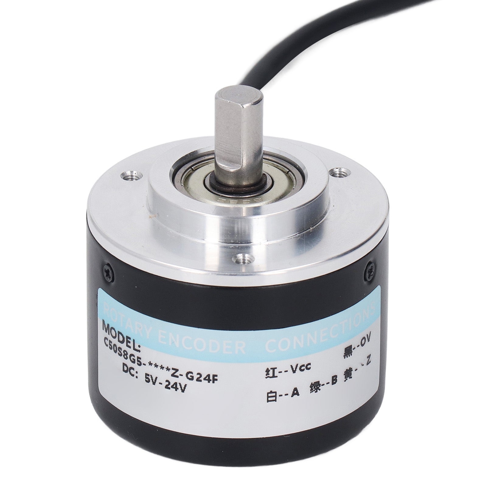 PNP Incremental Encoder IP50 50mm Outer Diameter 2 Phase Incremental Encoder for Intelligent Control DC5‑24V 1200P/R