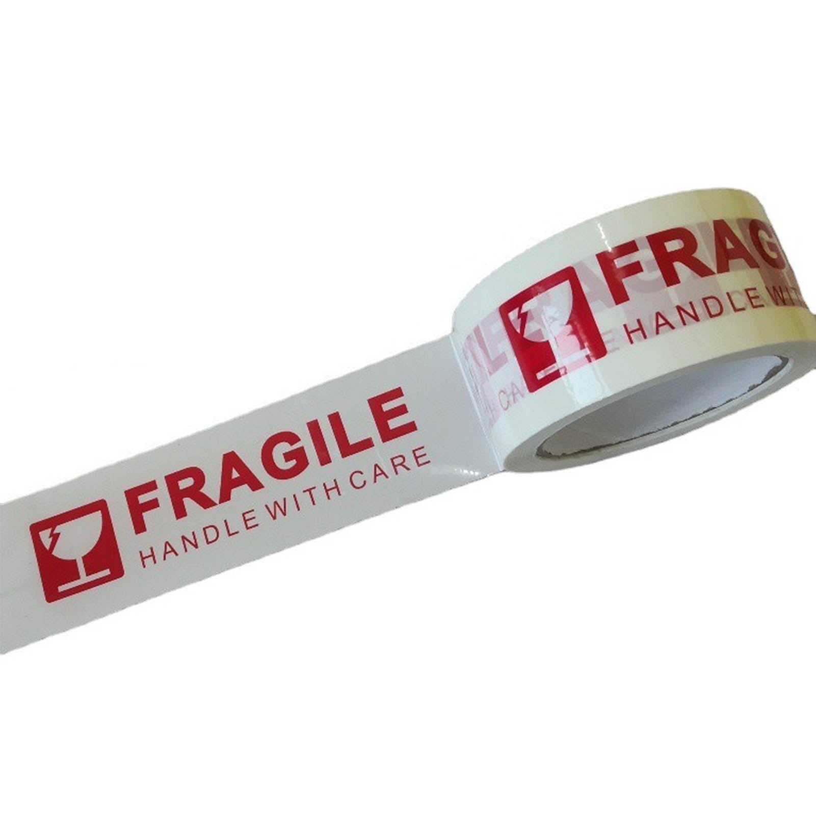 3Pcs Fragile Adhesive Label Warning Tape Strong Viscosity Clear Printing for Packing Sealing 48mmx100meter