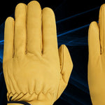 Leather Working Gloves Labor Protection Wear Resistant Garden Daily Work Protective Tool XXL Yellow