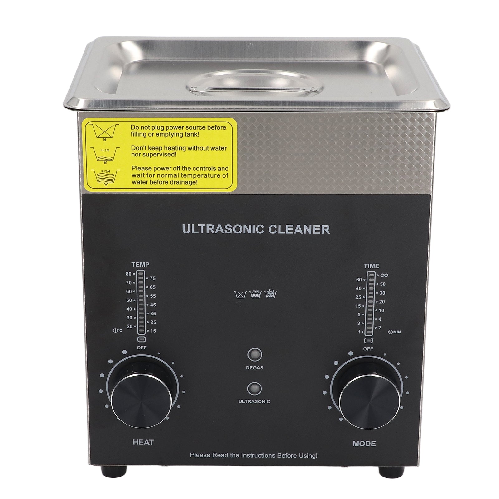 Ultrasonic Cleaner 2L Dual Mode Portable Stainless Steel 40kHz Ultra Sonic Jewelry Cleaner for Glass EU Plug AC220V