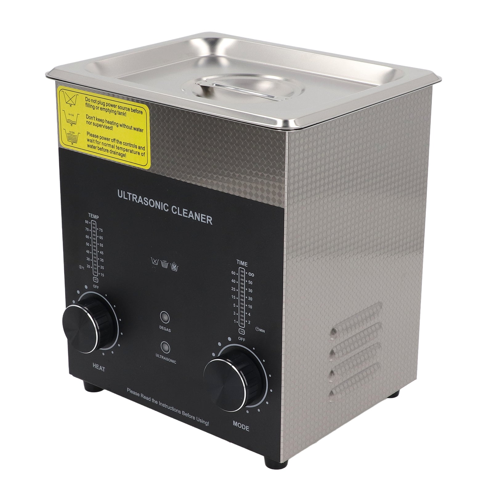 Ultrasonic Cleaner 2L Dual Mode Portable Stainless Steel 40kHz Ultra Sonic Jewelry Cleaner for Glass EU Plug AC220V