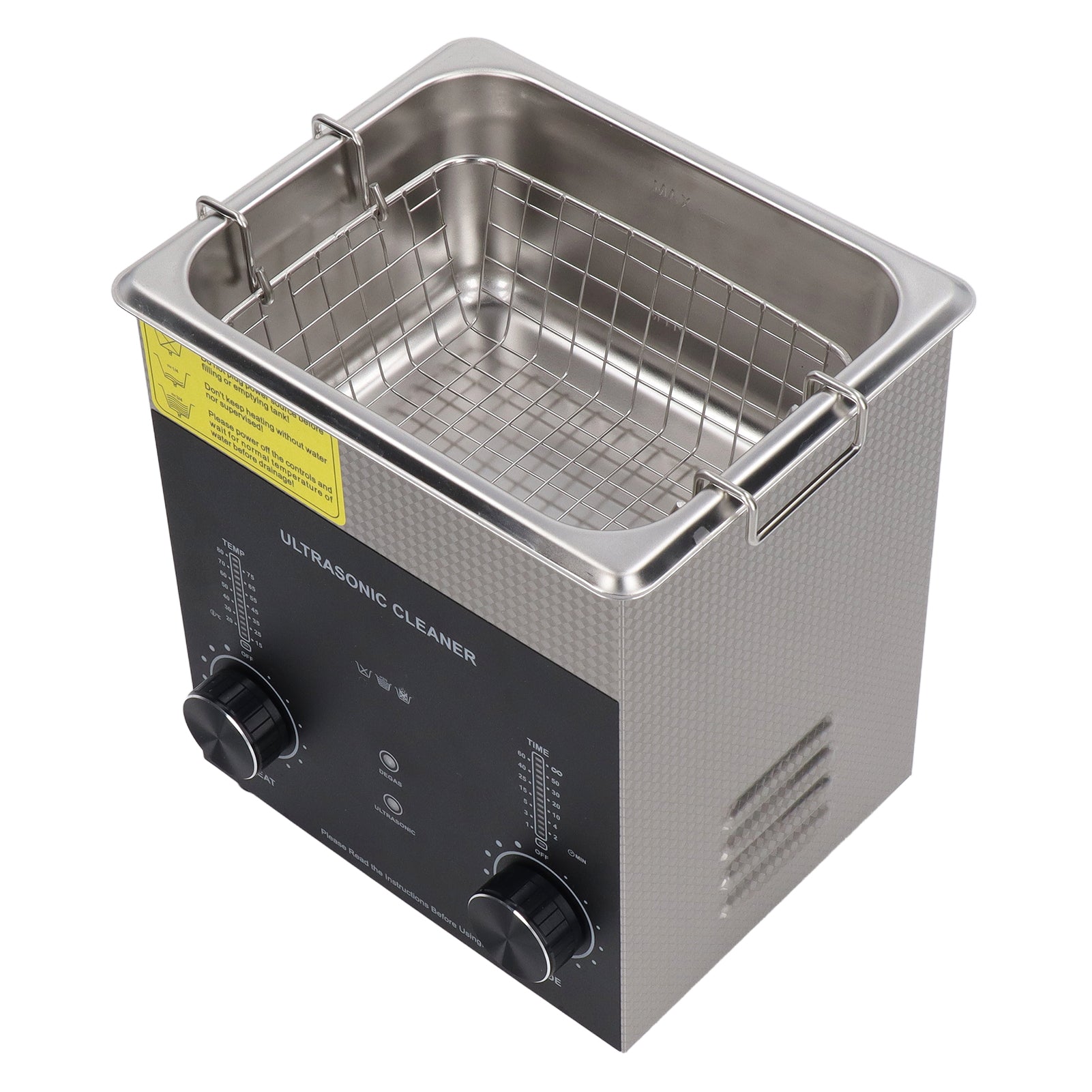 Ultrasonic Cleaner 2L Dual Mode Portable Stainless Steel 40kHz Ultra Sonic Jewelry Cleaner for Glass EU Plug AC220V