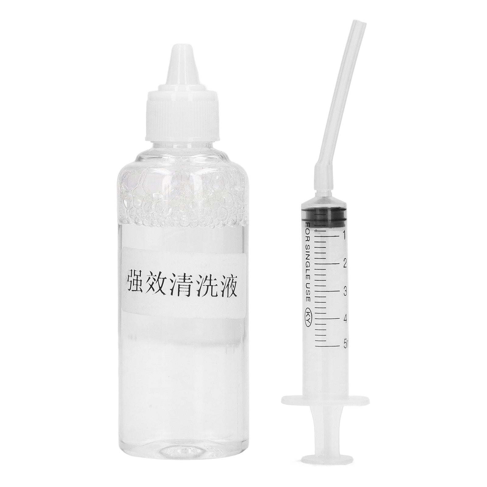 Ink Cleaning Solution Strong Dissolve Ability Nozzle Dye Cleaning Fluid with Syringe for Inkjet Printer