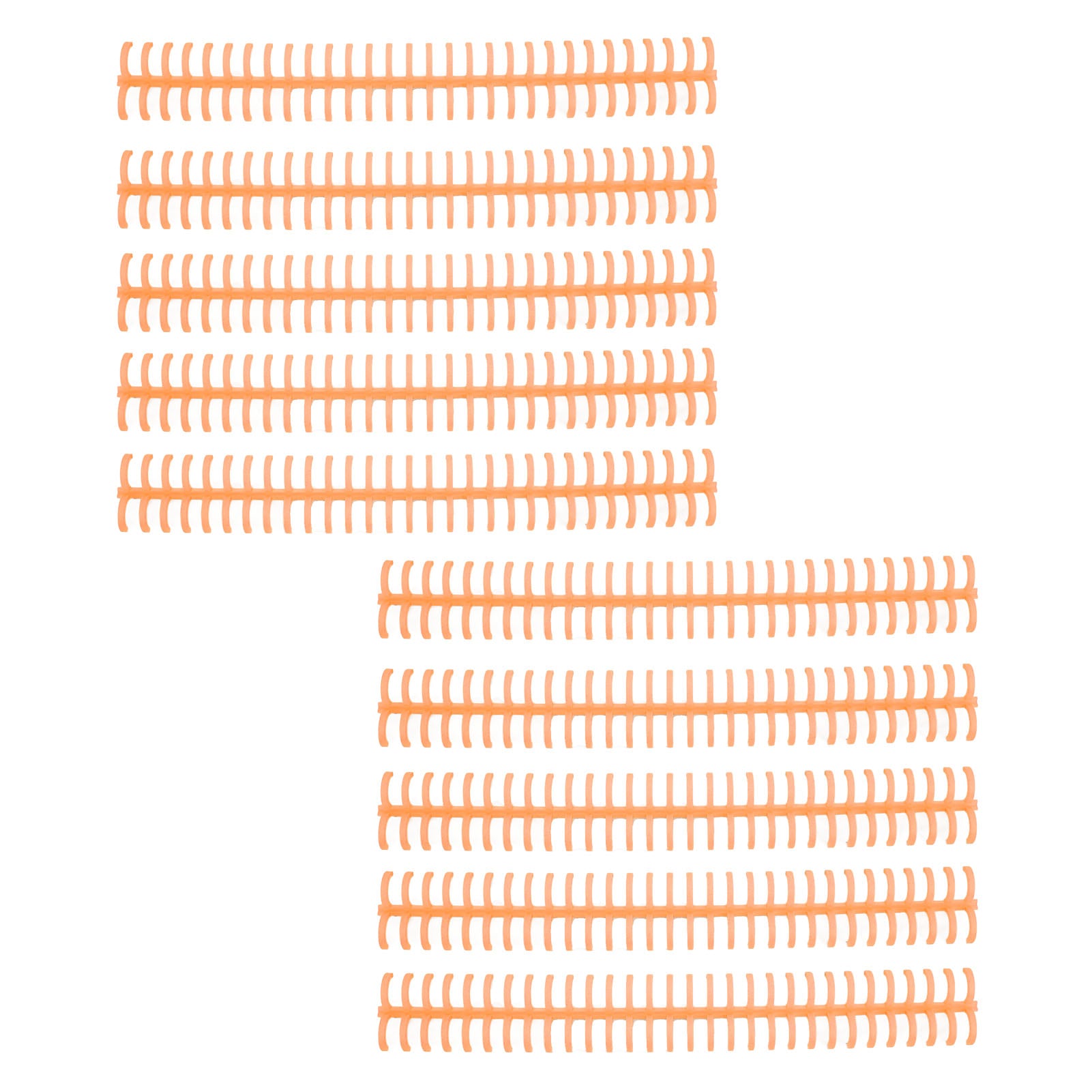 10Pcs Binding Spines Spirals Coils Combs 30 Holes Plastic Strip for Loose Leaf 1/2in Diameter Orange