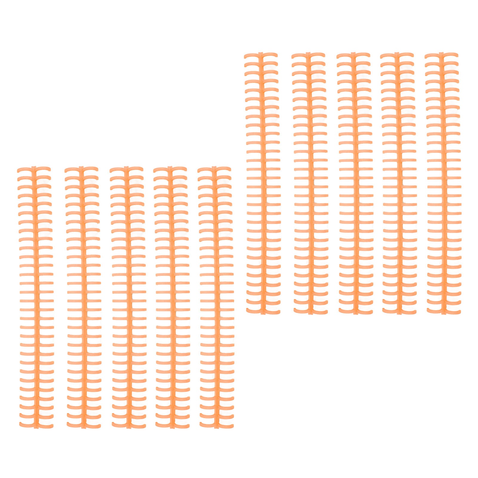 10Pcs Binding Spines Spirals Coils Combs 30 Holes Plastic Strip for Loose Leaf 1/2in Diameter Orange