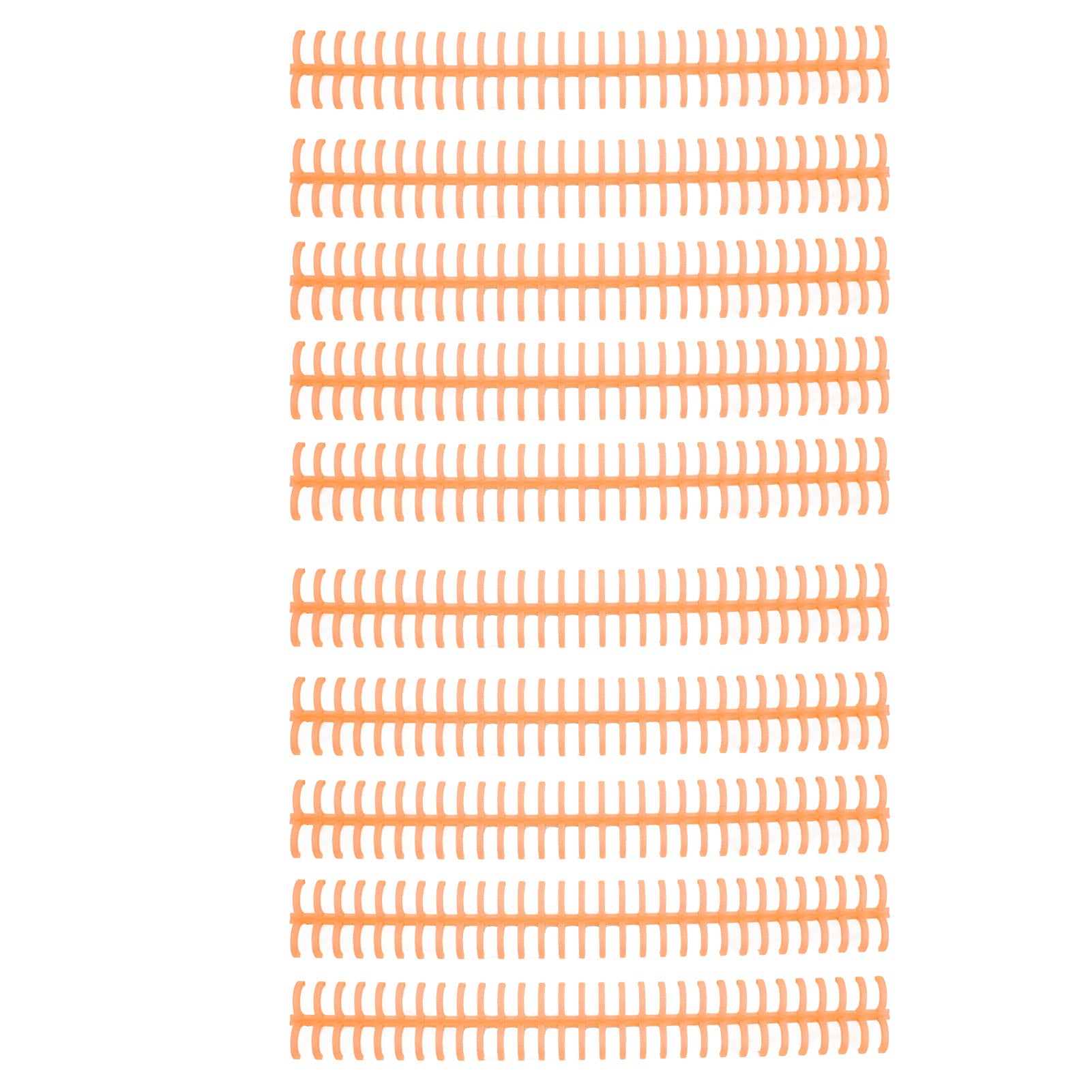 10Pcs Binding Spines Spirals Coils Combs 30 Holes Plastic Strip for Loose Leaf 1/2in Diameter Orange