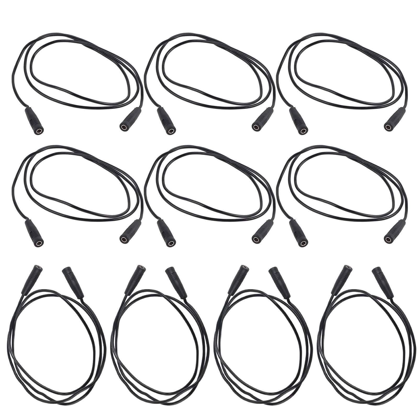 10 Sets 4mm Female to Female Banana Socket Test Lead 0.75mm² Extension Testing Cables J.70029 Black