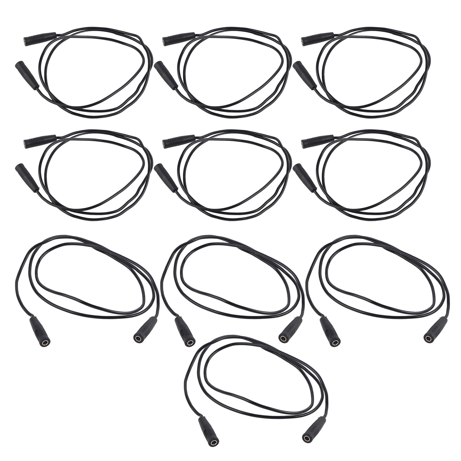 10 Sets 4mm Female to Female Banana Socket Test Lead 0.75mm² Extension Testing Cables J.70029 Black