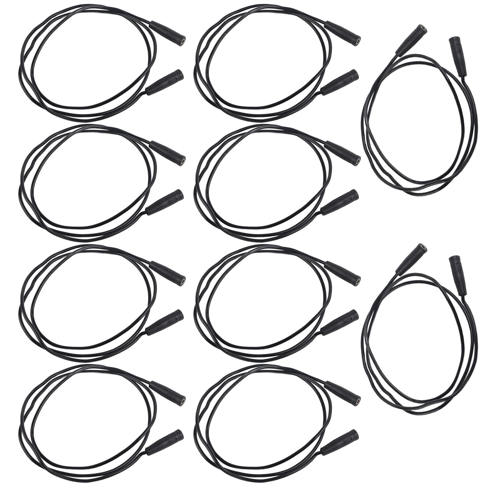 10 Sets 4mm Female to Female Banana Socket Test Lead 0.75mm² Extension Testing Cables J.70029 Black