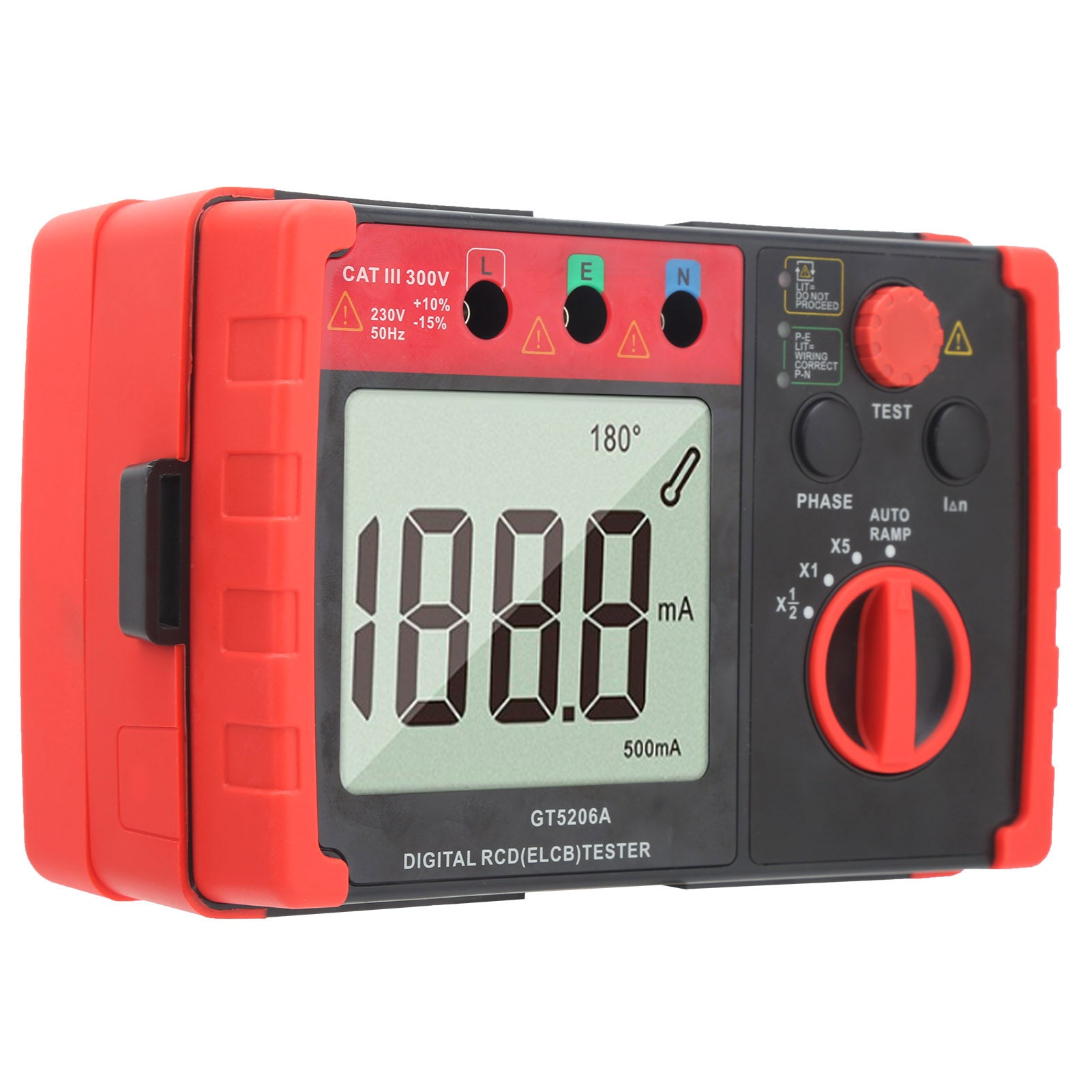 GT5206A Digital RCD (ELCB) Tester Leakage Protection Switch Detector Testing InstrumentAU Plug 220V