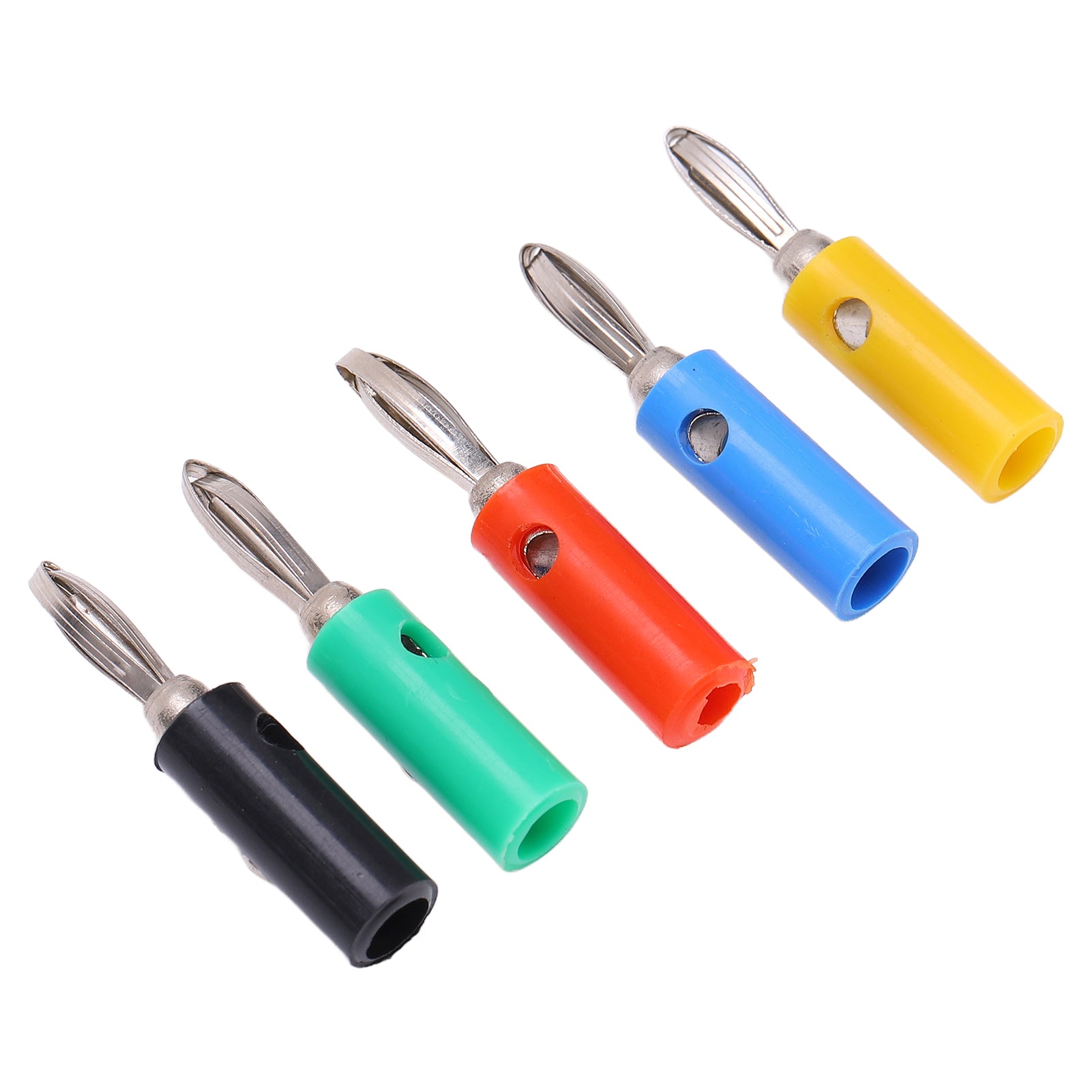 10 Sets 4mm Banana Connector Professional Nickel Plated Brass Banana Plug for Electronic Instrument