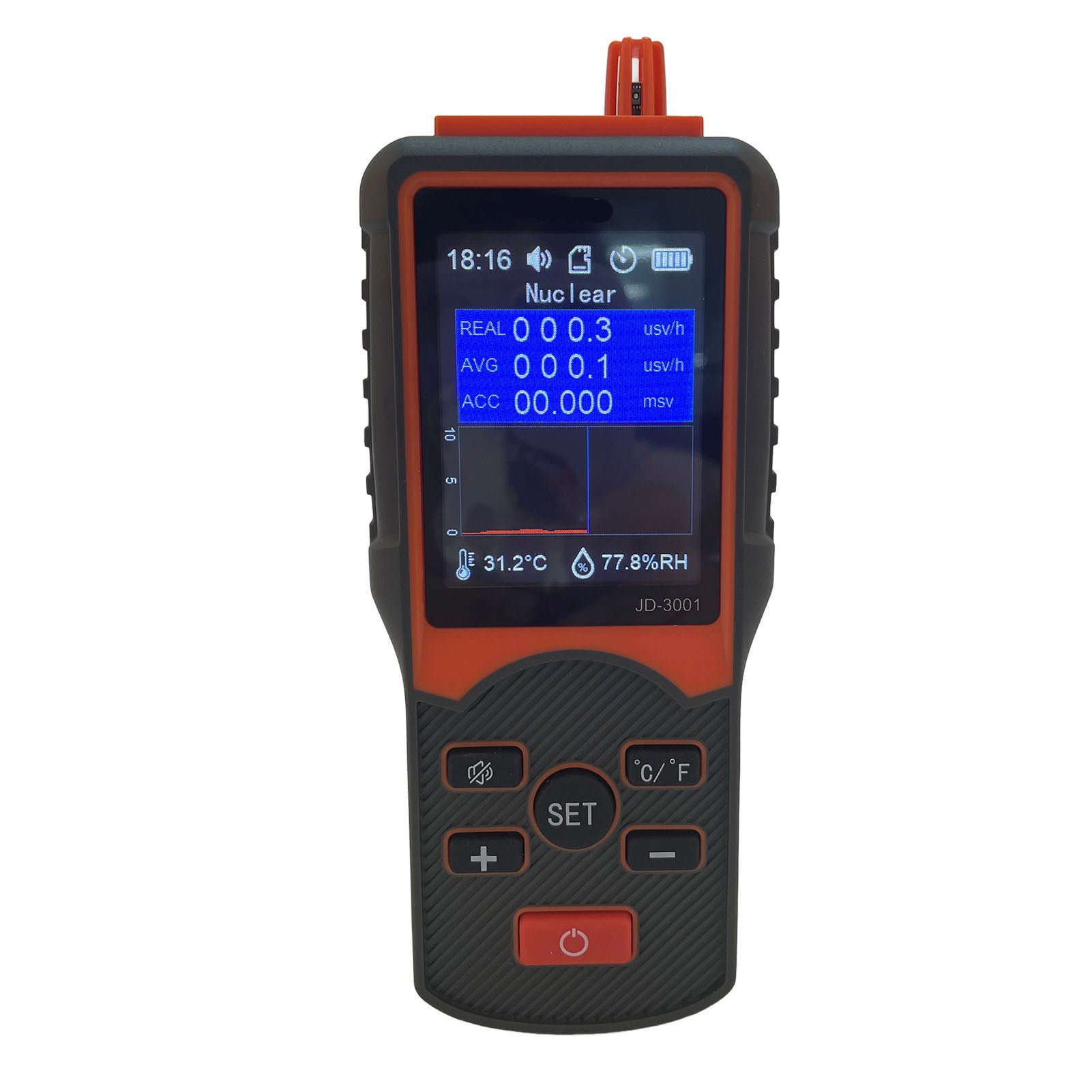 JD‑3001 Geiger Counter Nuclear Radiation Detector Monitor Portable Dosimeter Electromagnetic Radiation Detector