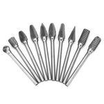 10 Pieces Tungsten Carbide Single Cut Rotary Burr SET 1/8"