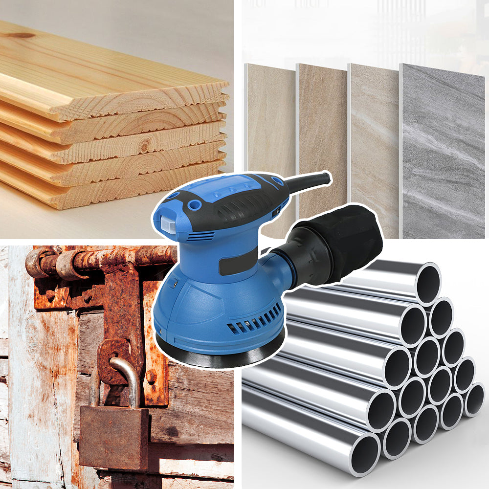 320W Professional Sander Portable Handheld Electric Sanding & Polishing Machine with Removable Dust Collection Bag 10pcs Sandpapers