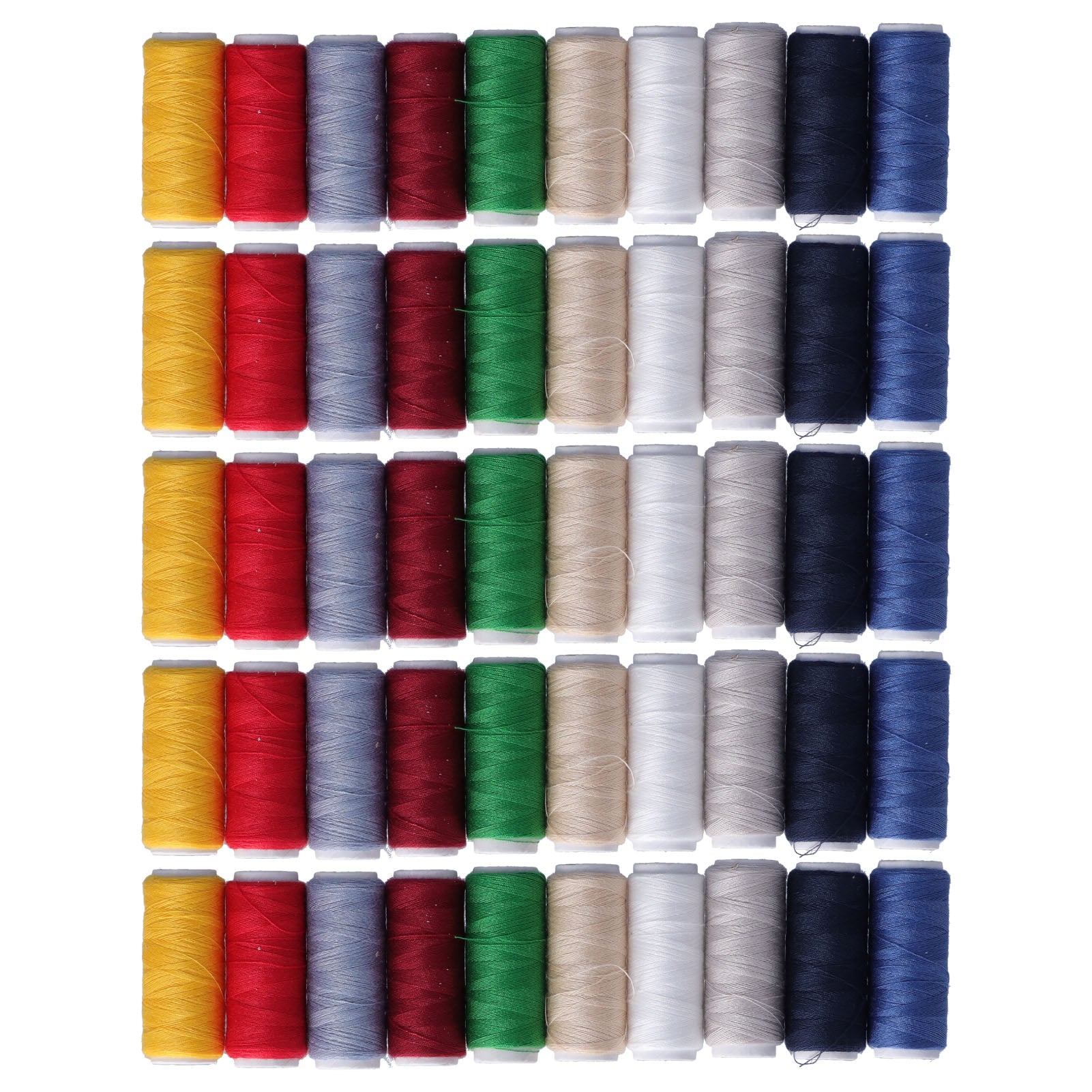 50pcs Sewing Thread 10 Different Colors Soft Shiny Portable Embroidery Supplies for Dresses Pants