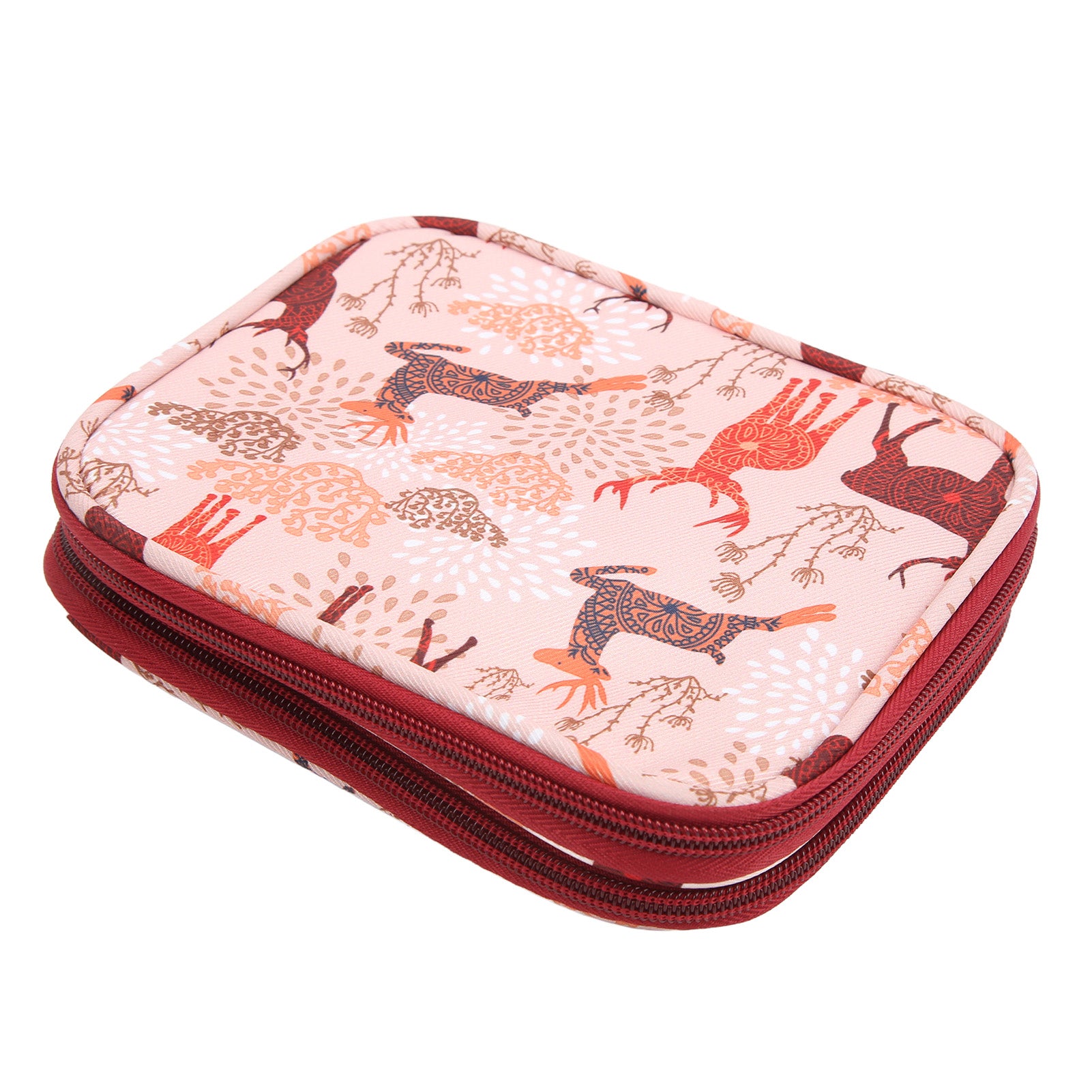 Crochet Bag Sika Deer Pattern 600D Oxford Cloth Portable Large Capacity Double Layer Soft Durable Material Knitting Bag