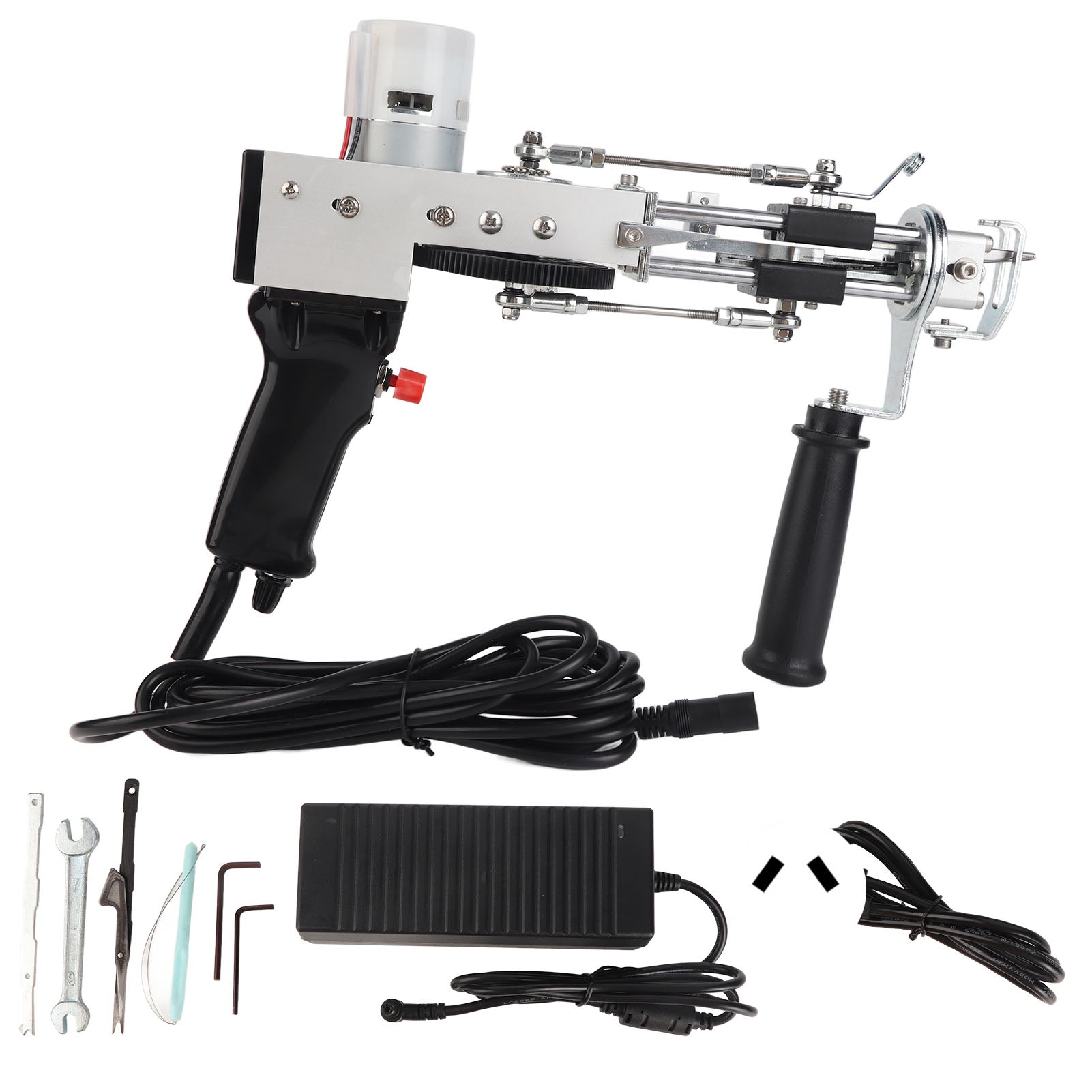 Carpet Weaving Machine Black Dual Use Multi Protection Sturdy Metal Carpet Tufting Tool for Rug Knitting DIY 100‑240V AU Plug