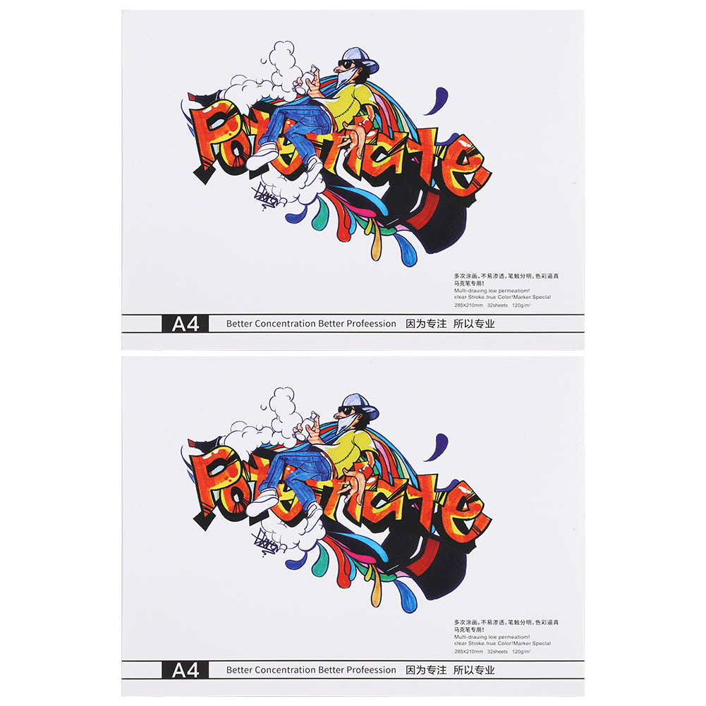 2Pcs Marker Pad Special Book A4 PlasticBound HandPainted Paper Painting Tools