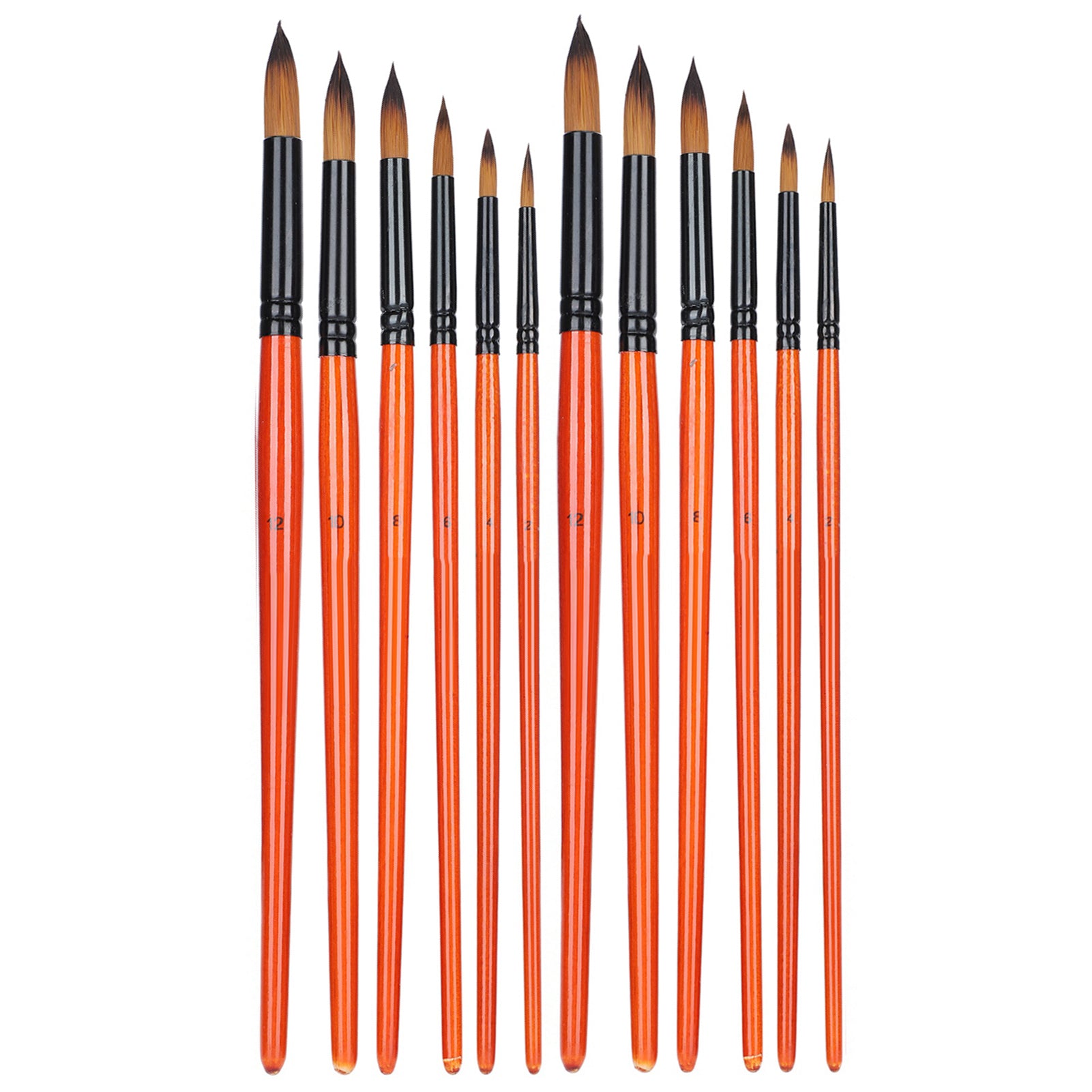 2 Sets Painting Brush Nylon Wool Point Tip Art Students Watercolor Acrylic Paint Tools