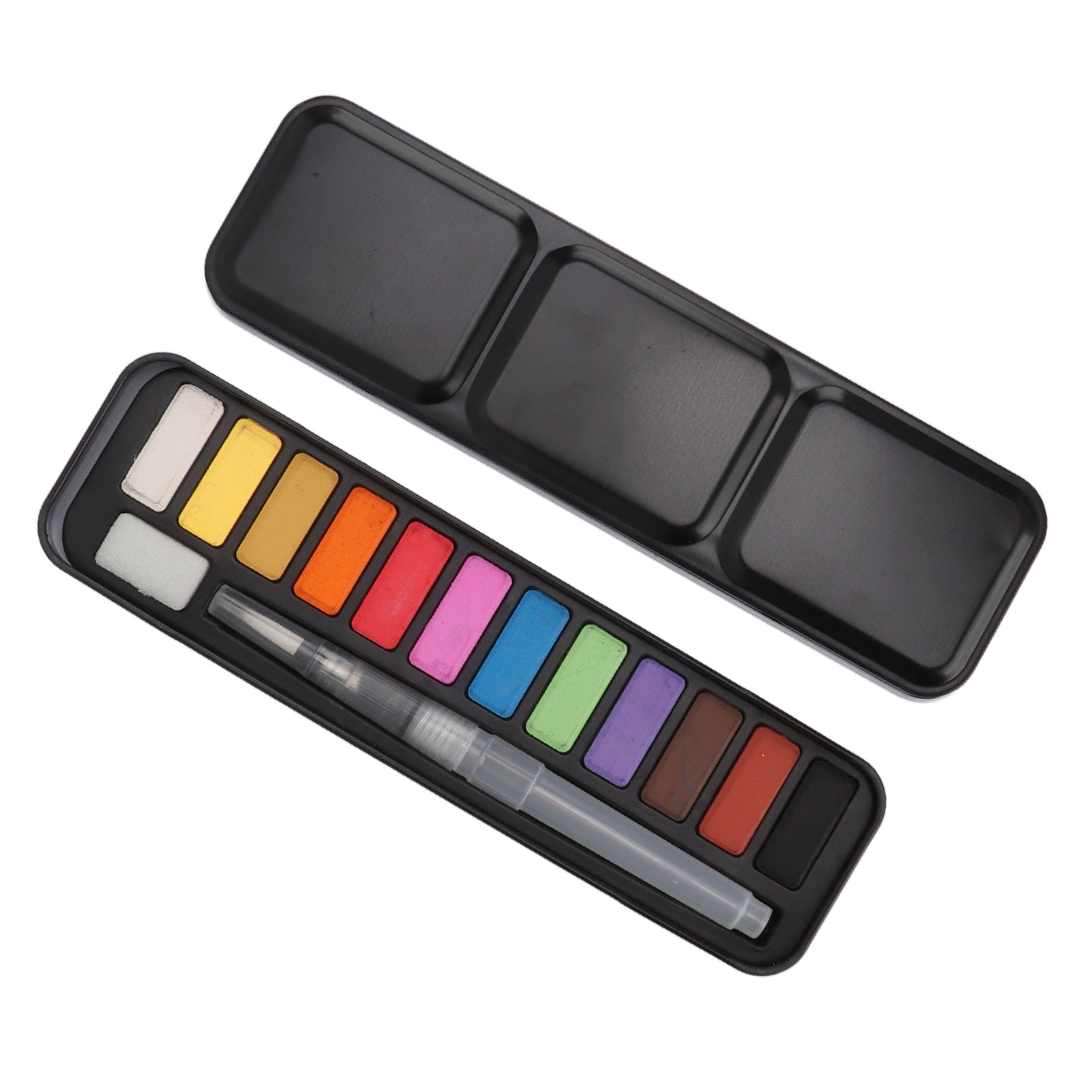 Kids Watercolor Paint Set 12 Colors Poisonless Bright Colors Glossy Light Fastness Powerful Adhesion Water Color Paint