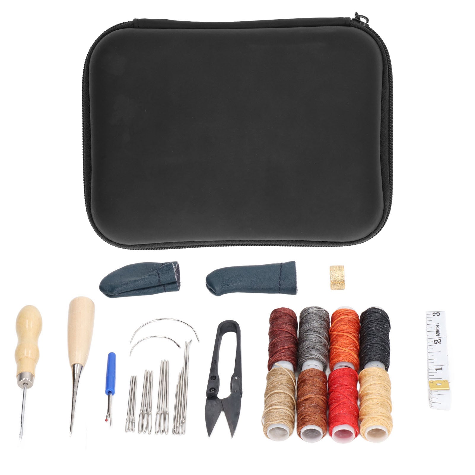 32Pcs Leather Craft Tools All in One Hand Sewing Kit Hand Made DIY Leather Goods Making Working Hand Sewing Tools