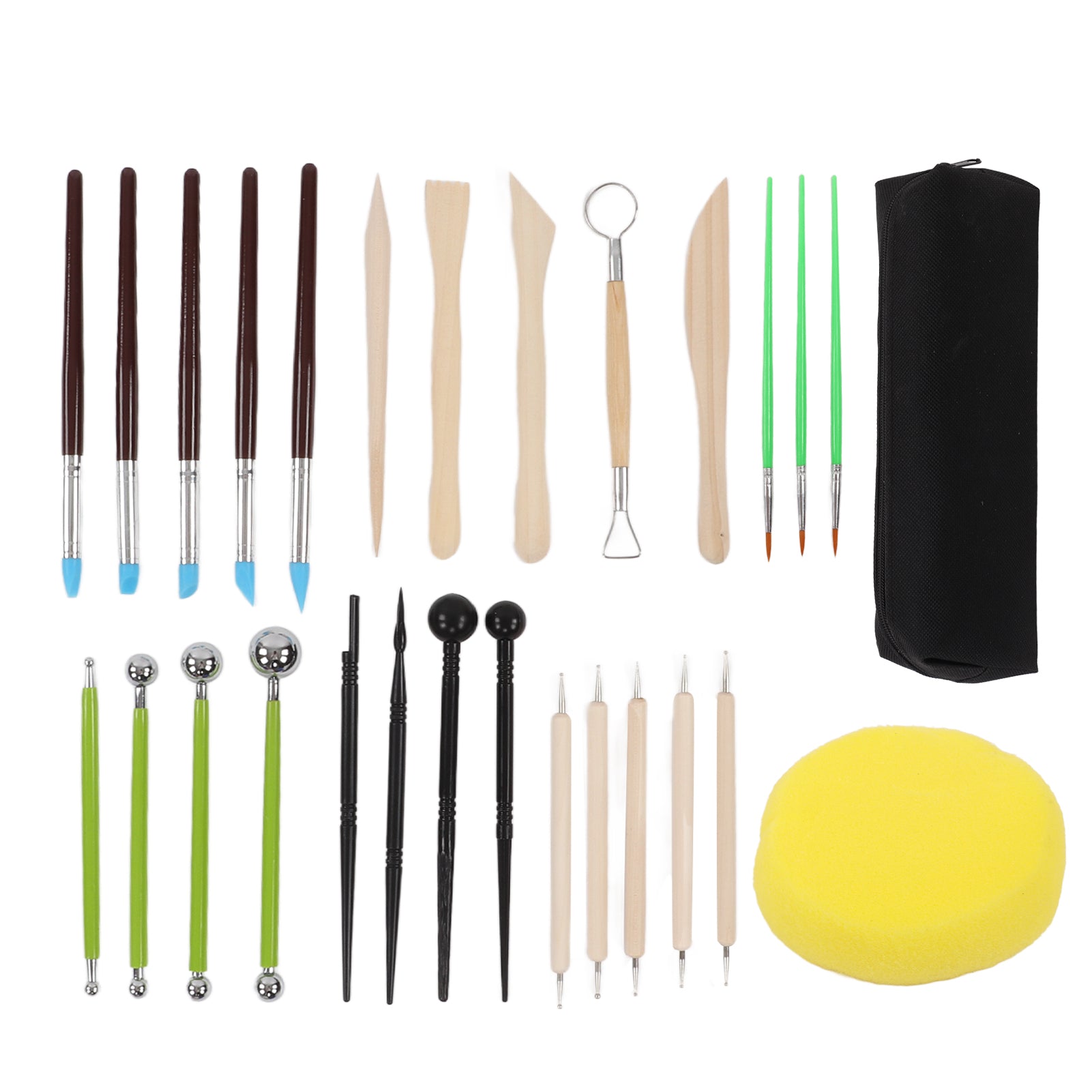28 Polymer Pcs Clay Tools Portable Multipurpose DIY Crafts Pottery Clay Carving Sculpting Tool Set