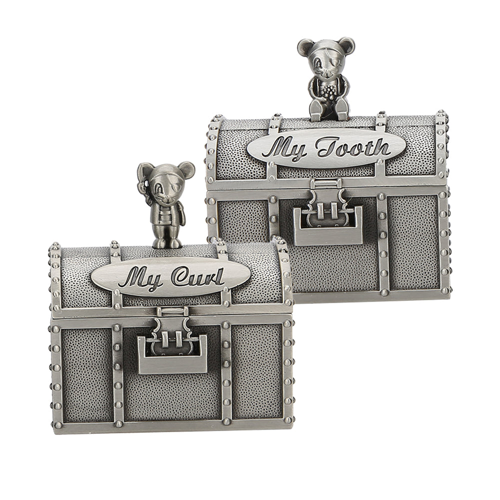 1 Pair Baby Tooth Jewelry Box Mouse Shape Hair Collection Box Craft Gift Ornament