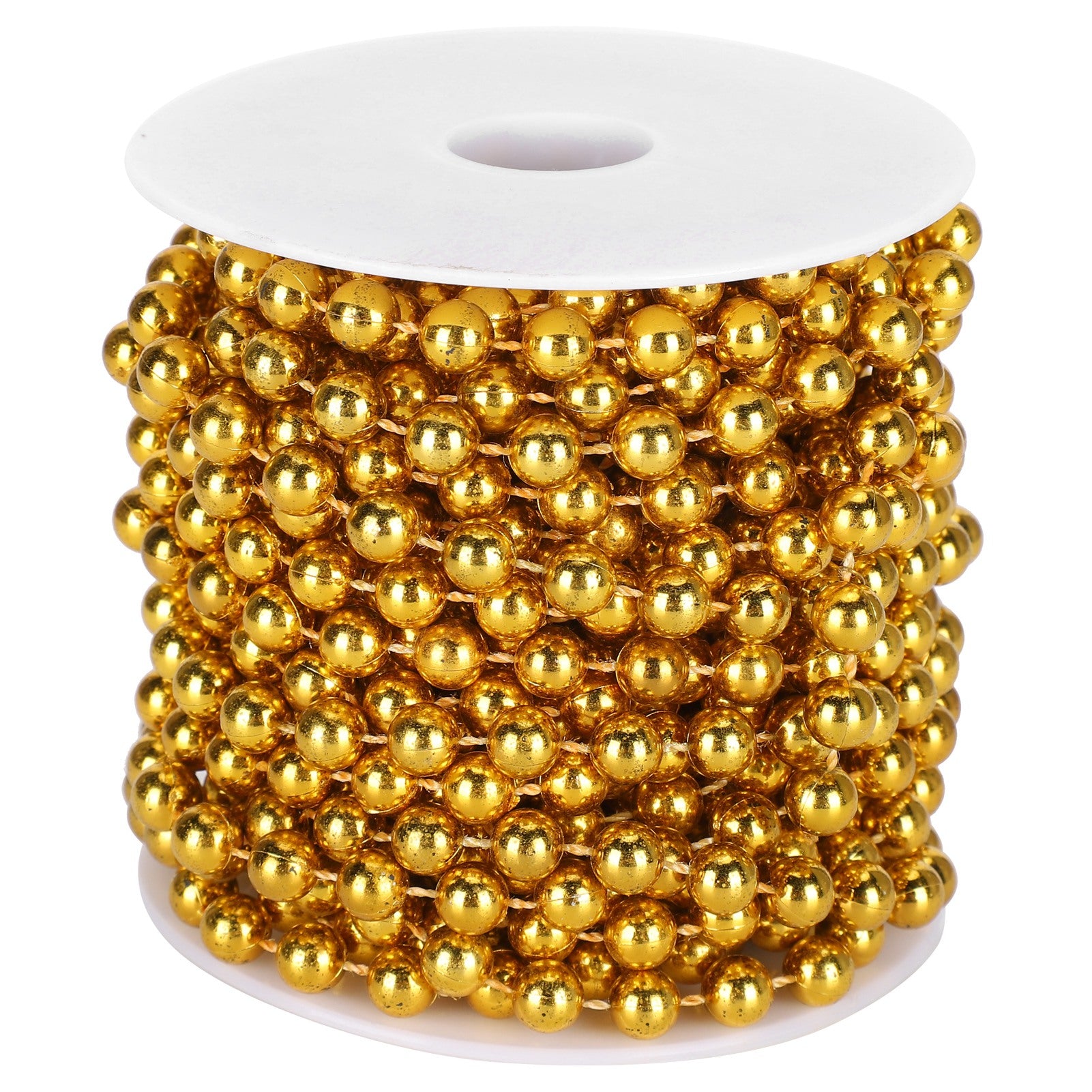Plastic Bead Garland Spool Rope Curtains Hanging Christmas Decoration Supplies 8mm 10 Meter/RollGold