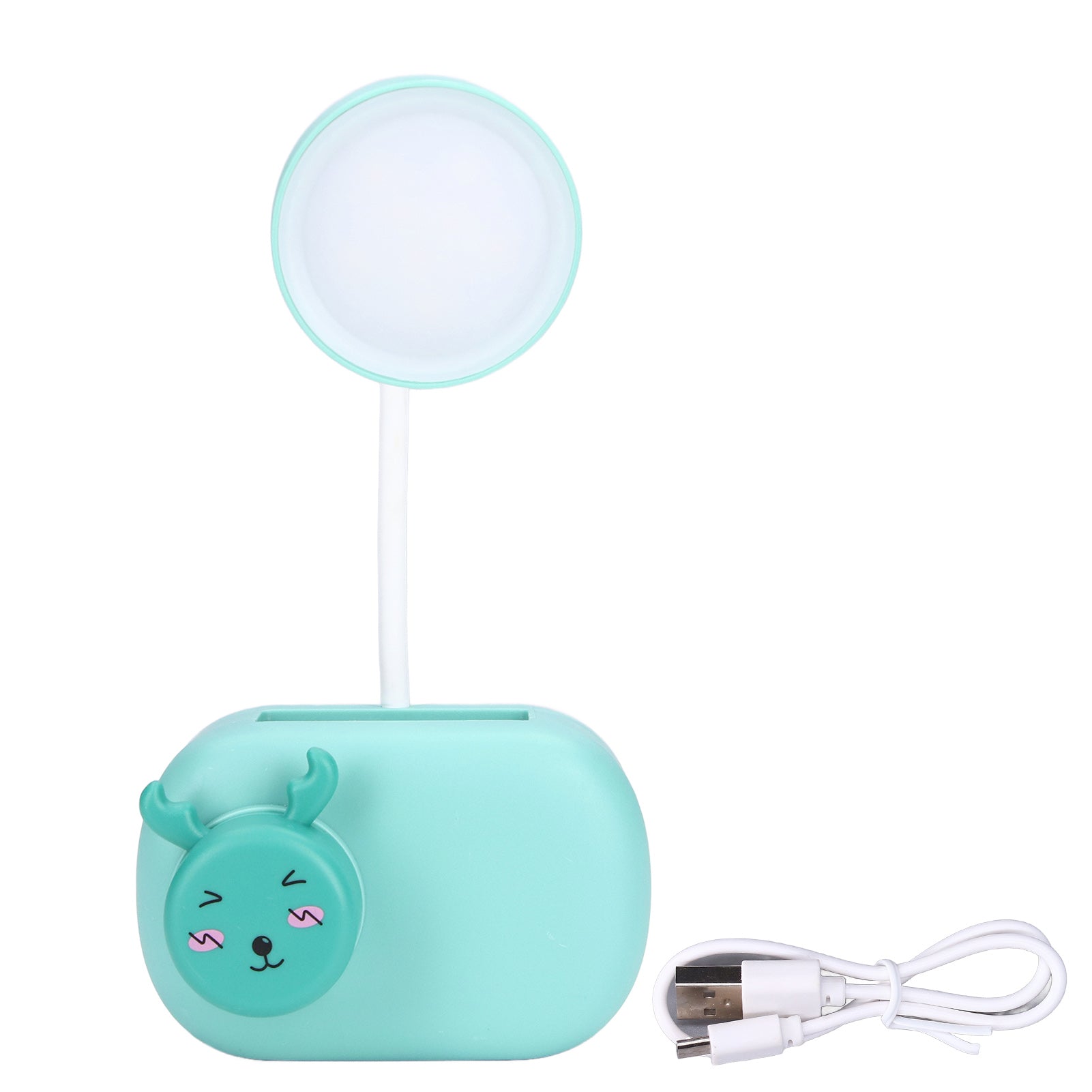 Desk Lamp Flexible Hose Foldable Portable Stylish Lovely Lighting Tool for Dormitories OfficesE40 Deer Blue