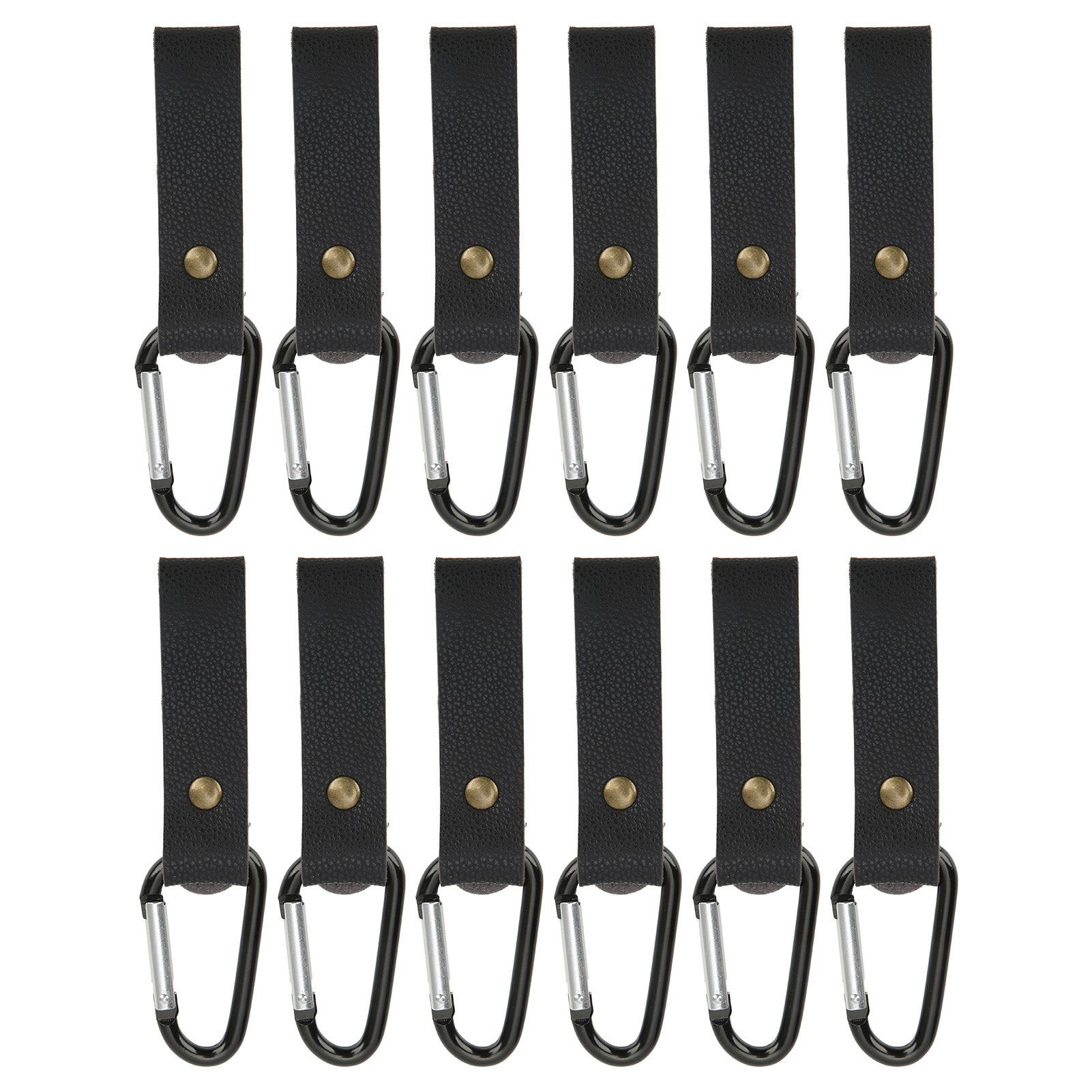 12Pcs Leather Wall Hooks PU Leather 5KG Load Durable Sturdy Wide Application Wall Hanging Strap for Bedroom KitchenBlack