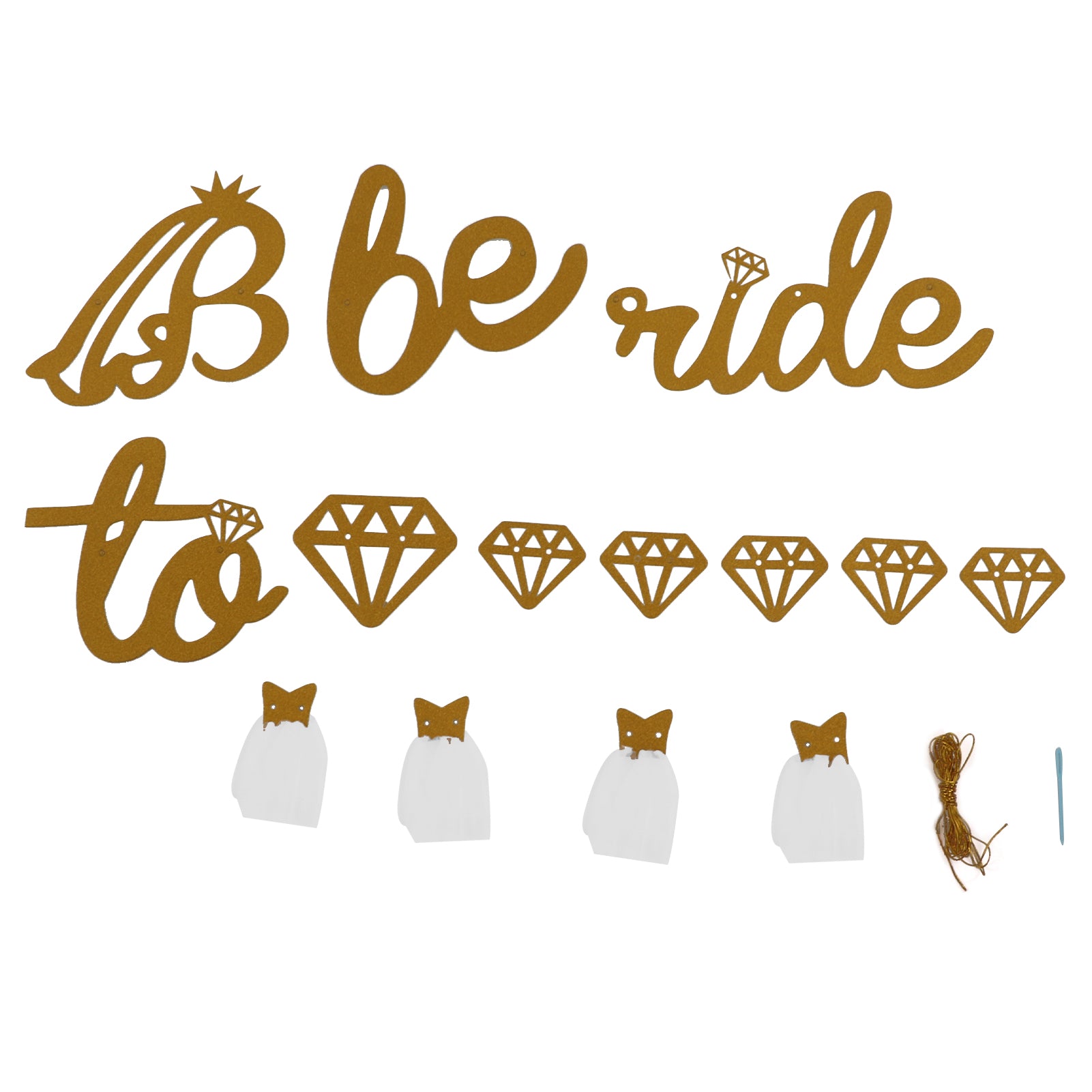 Bridal Shower Banner Gold Glitter Paper Shiny Charming Bridal Shower Sign Paper Mesh Bride to Be Banner for Bridal Shower Gold