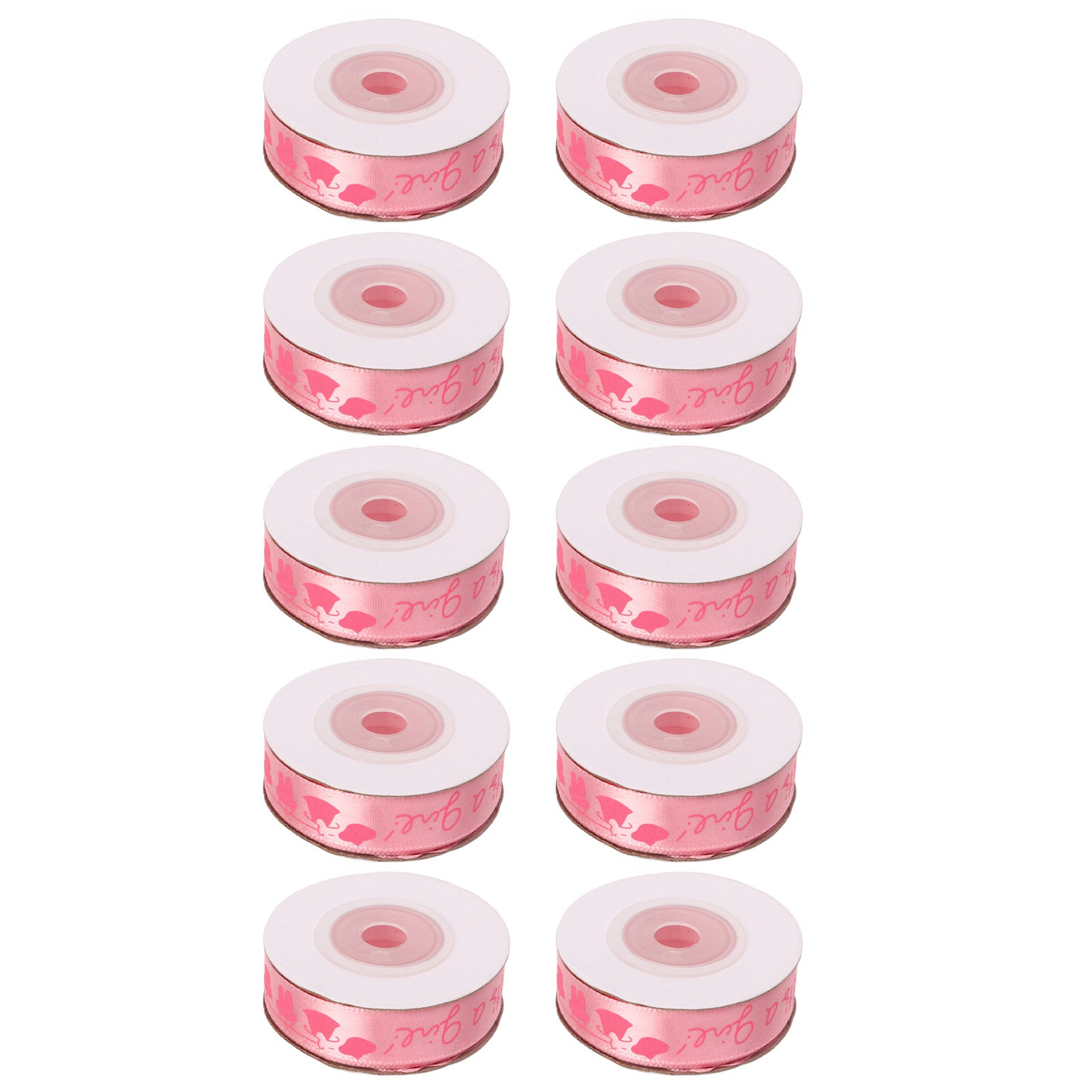 10 Rolls 100 Yards Total Its A Girl Ribbon for Girl 1.5cm Wide Wear Resistant Polyester Baby Shower Ribbon Girl for Birthdays