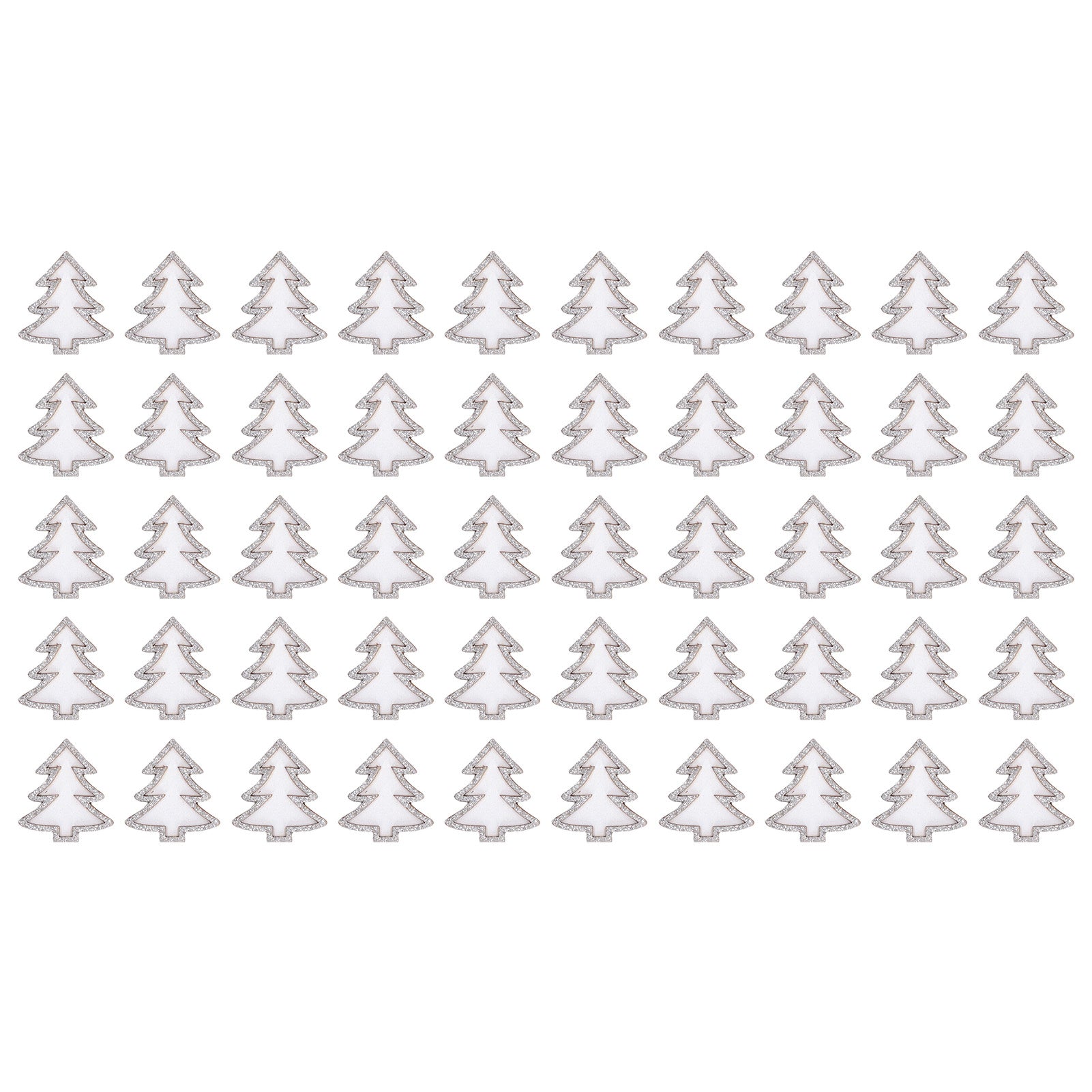 50 Pcs Wooden Christmas Tree Craft 1.26x1.18in Wooden Christmas Tree Pendant DIY Scrapbooking Crafts Decoration