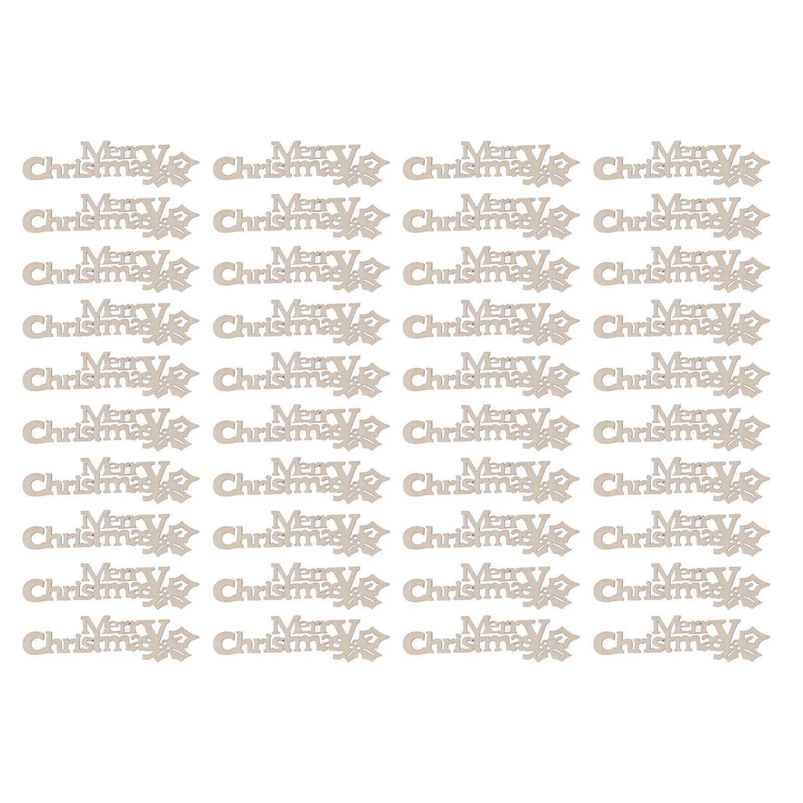 40Pcs Christmas Words Slices Density Board Christmas Tree Hanging Ornament for Christmas DIY Craft Accessory