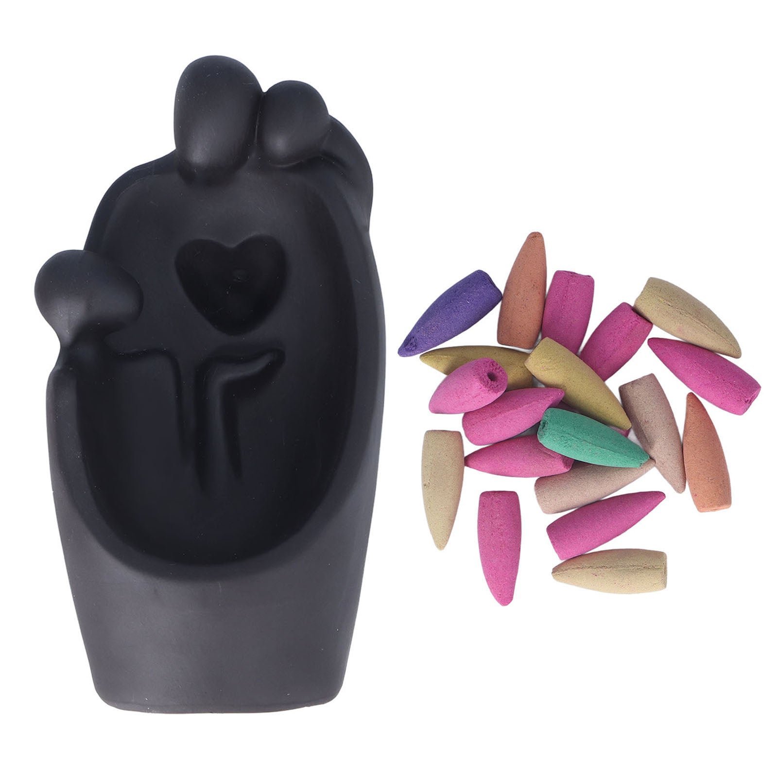 Backflow Incense Burner Beautiful Backflow Incense Holder with 20 Incense Cones for Home Desktop Ornaments Gifts