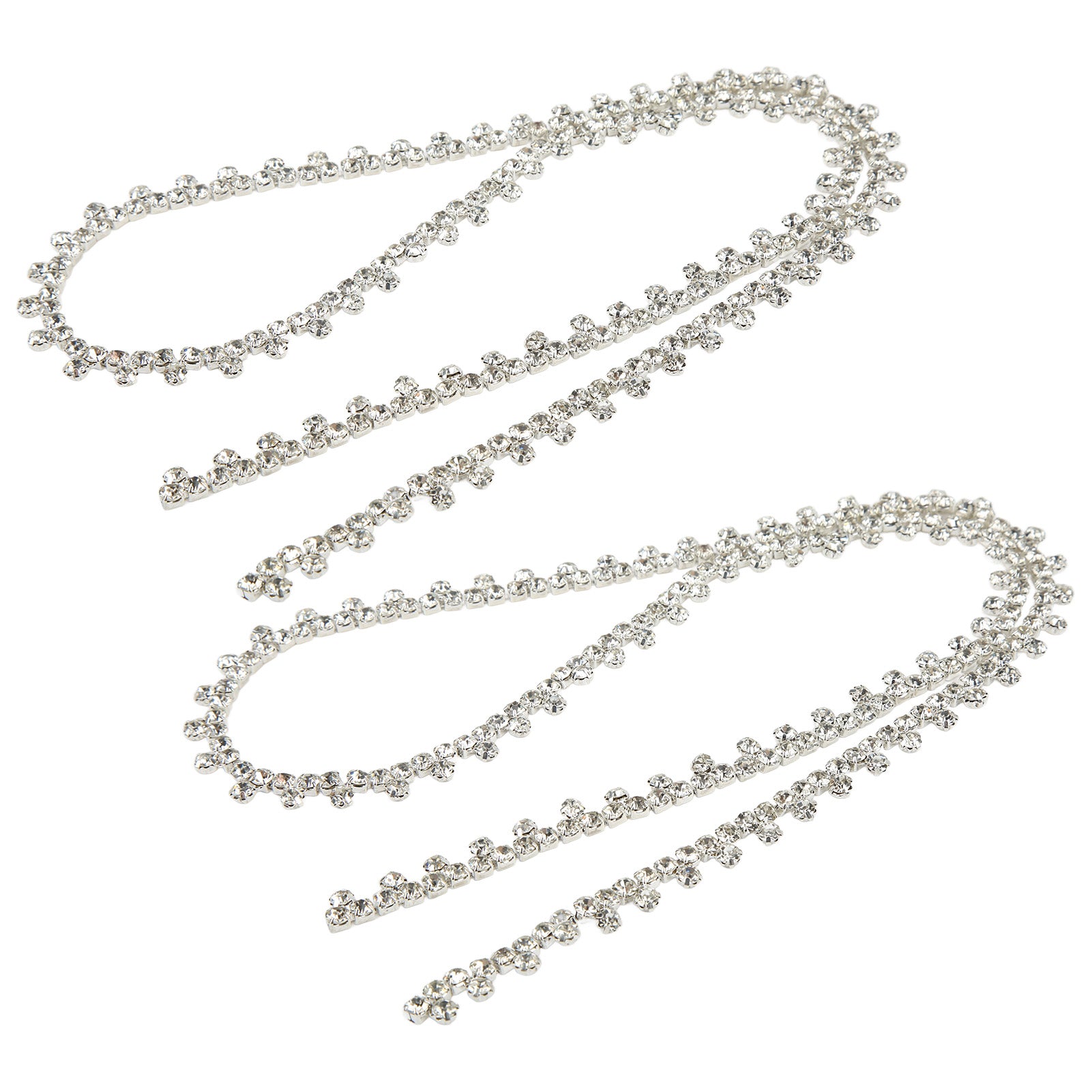 Rhinestone Chain Glittering Claw Shape DIY Craft Rhinestone Close Chain Trim for Handicraft Clothes Decoration GiftFour Claws