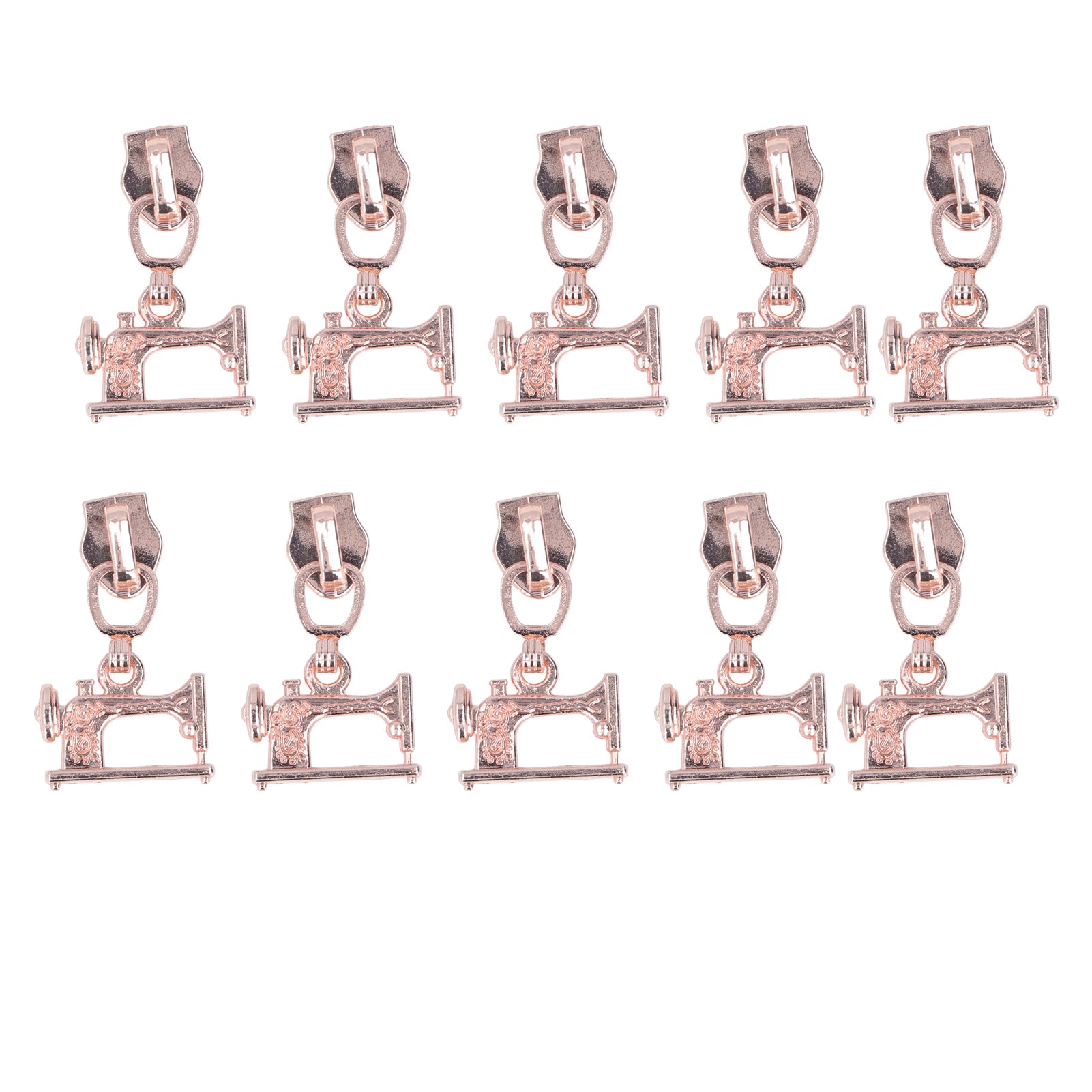10 Pcs Zipper Pull Sewing Machine Metal Zipper Pulls Jacket Crafts Handbags Luggage Zipper HeadRose Gold
