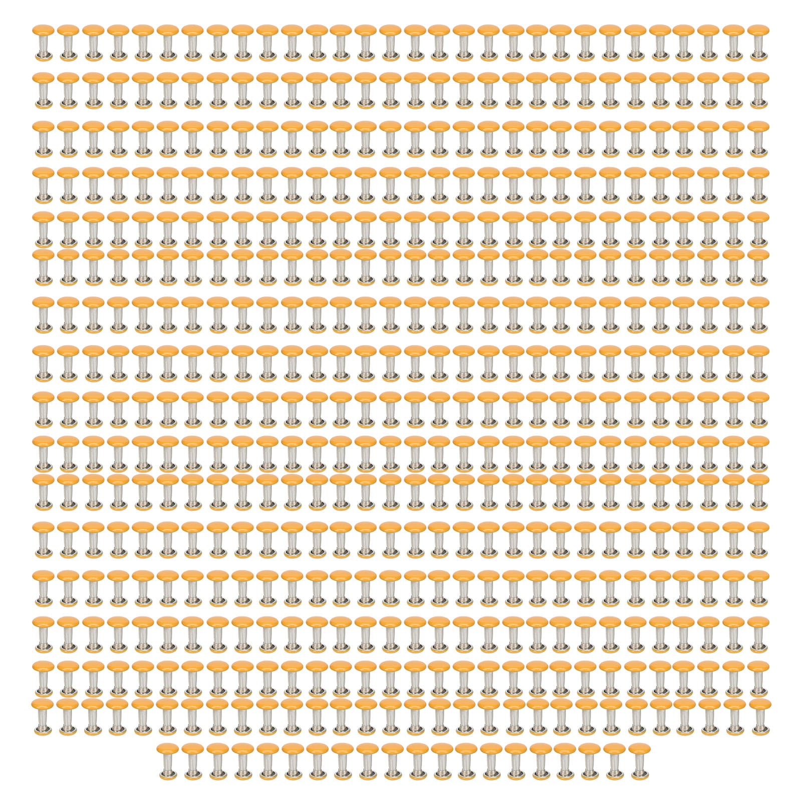 500 Sets Metal Studs Rivets 6x8mm Iron High Hardness Strong Luster Studs Rivets for DIY Leather Craft Yellow