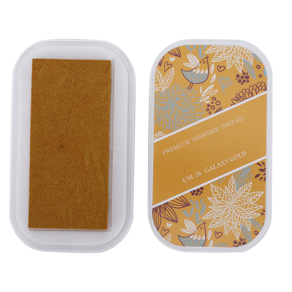 Ink Pad Metal Color Large DIY Hand Craft Rubber Stamp Schedule Book Ink PadRocket Golden Red