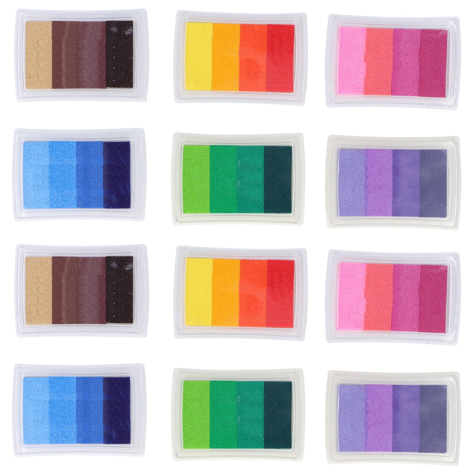 12Pcs 4 Colors Gradient Ink Pad Set Colorful DIY Craft Card Gift Making Stamp Pads