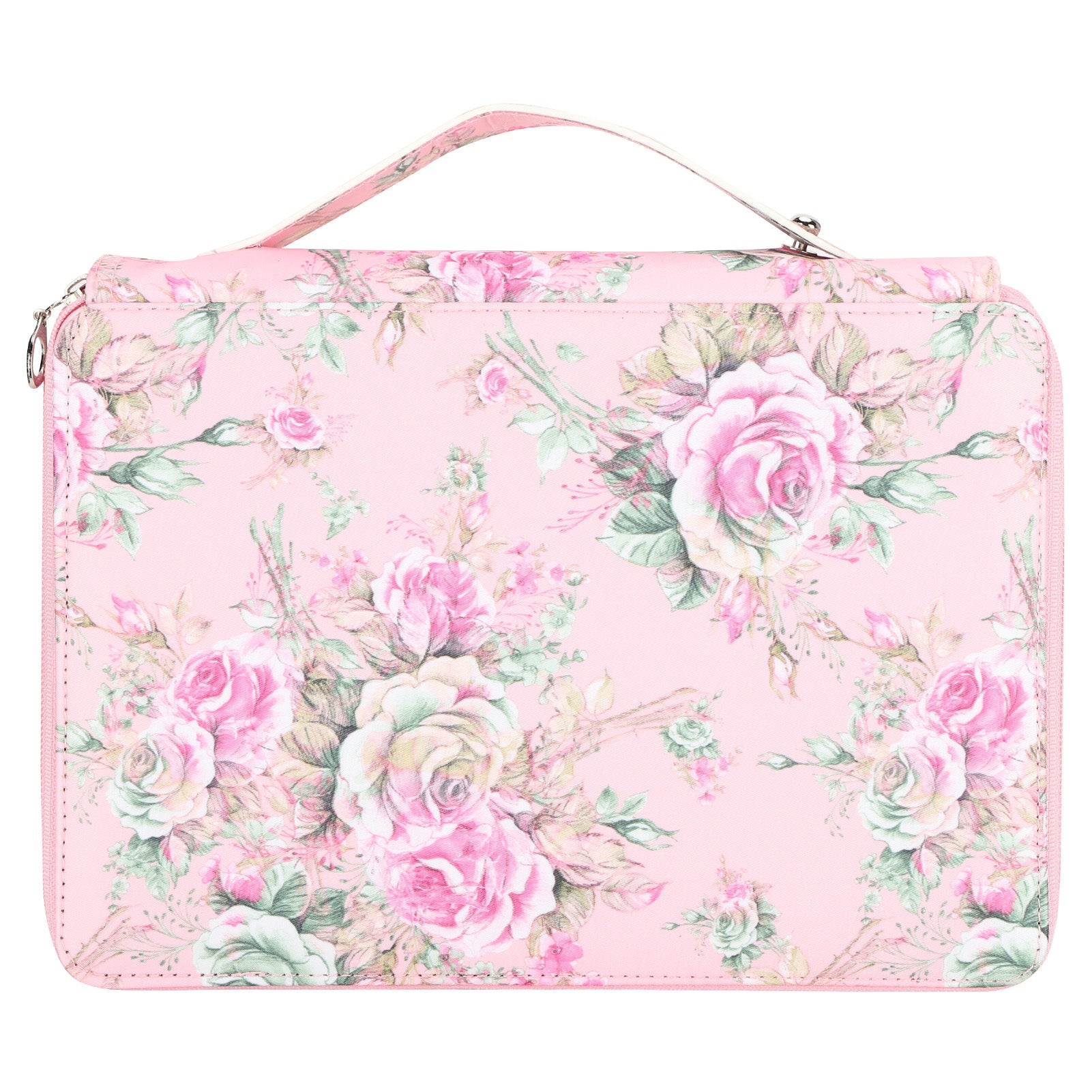 Pencil Case 200 Slots Rose Printed 4‑Layer Zipper Pen Holder Stationery Storage Pocket