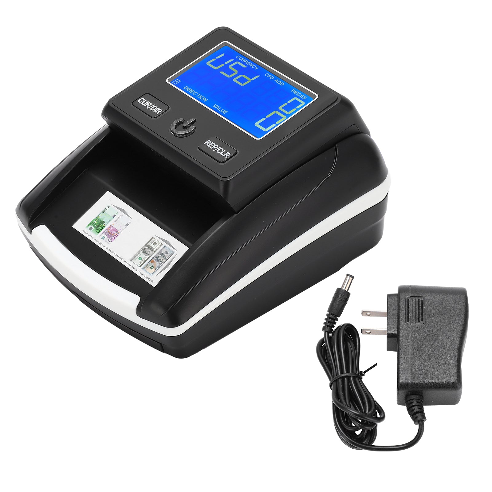 Banknote Detector Small Portable Convenient Digital Technology Intelligent Money Counter with LED Display 100‑240VUS Plug