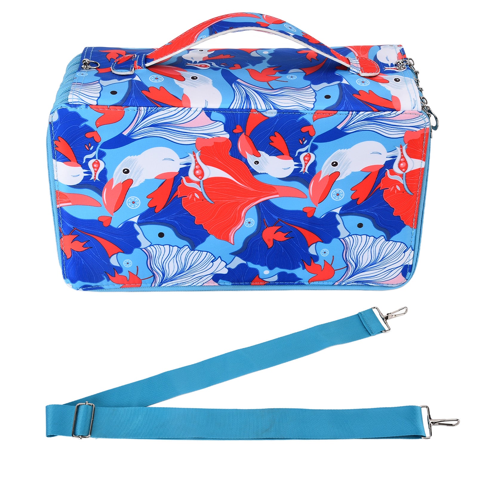 Pencil Case Large Capacity 120 Slots Exquisite Craftsmanship Wear Resistant Lightweight Portable Rose Pencil Case