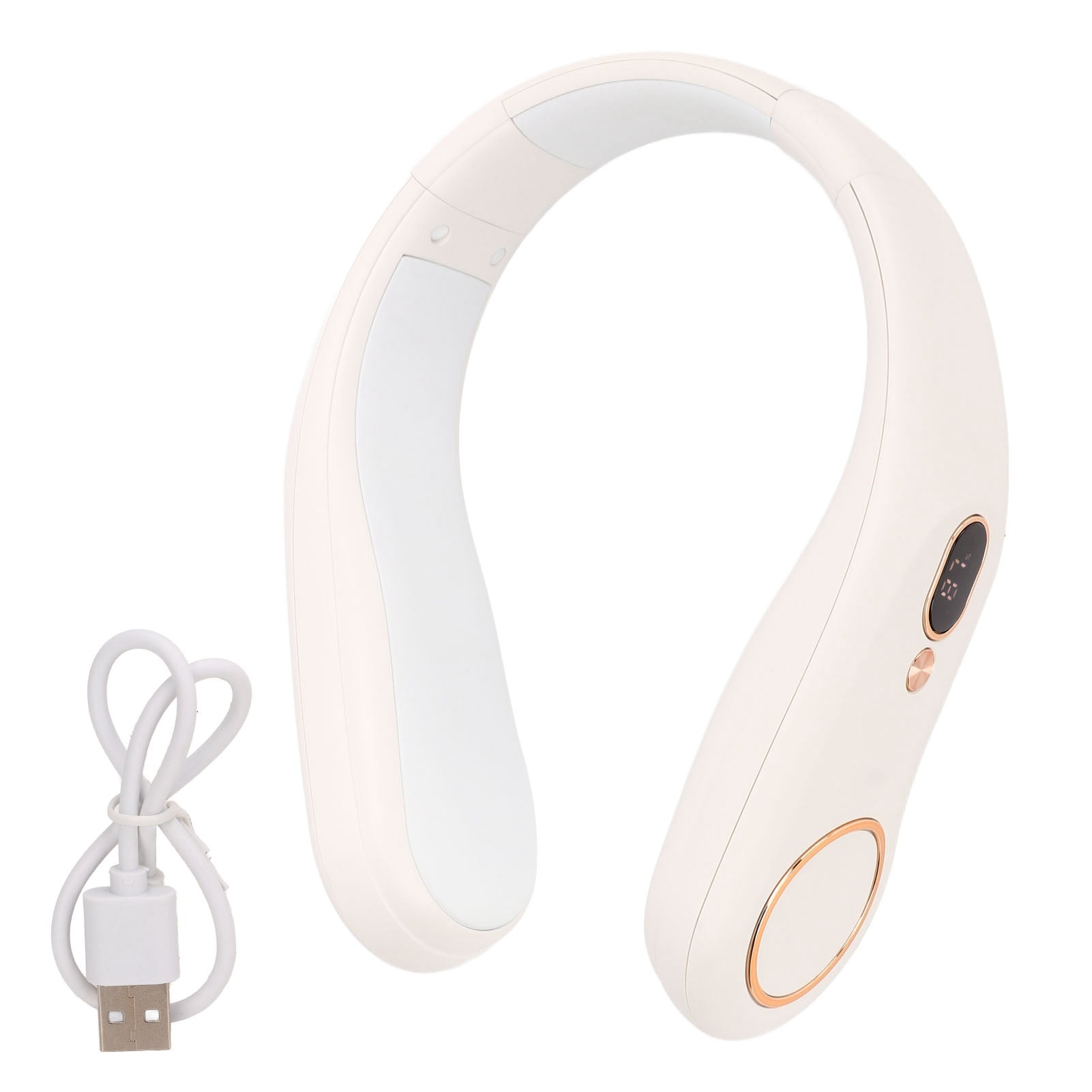 Rechargeable Neck Warmer 2 in 1 4 Heat Levels Rapid Heating 8000mAh White Portable Neck Heater for Home Outdoor Office Use