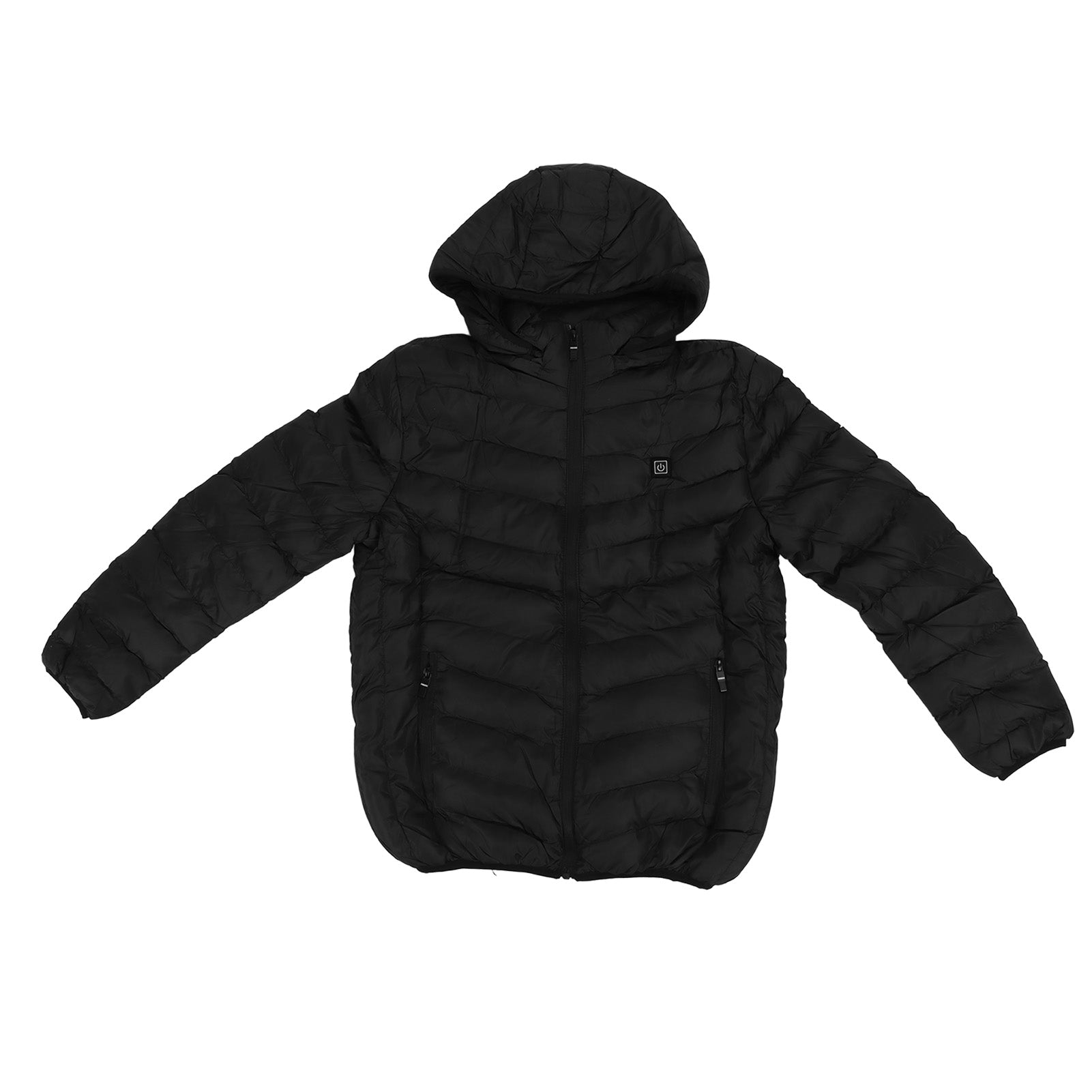 Heated Jacket Intelligent Thermostatic Electric Heating Black Hooded Warm Heated Coat for Men Women XL