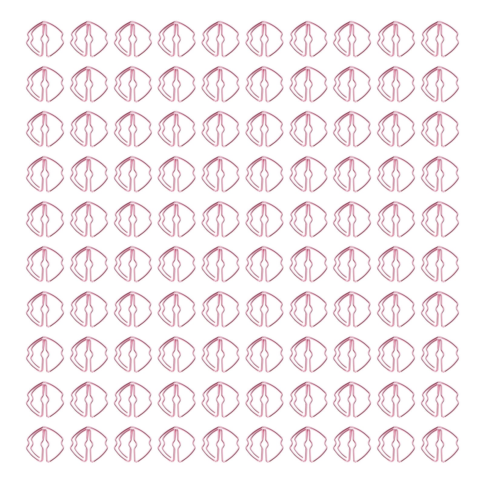 100pcs Paper Clips Portable Purple Lip Shape Rustproof Electroplated Metal Paperclips for Office School