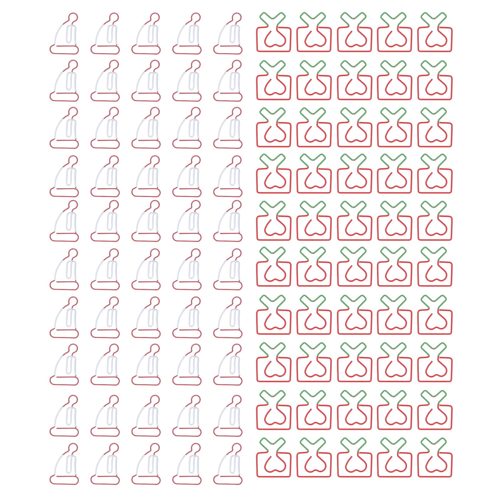 100PCS Metallic Paper Clips Unique Style Rustproof Sturdy for Office Memo File Classification