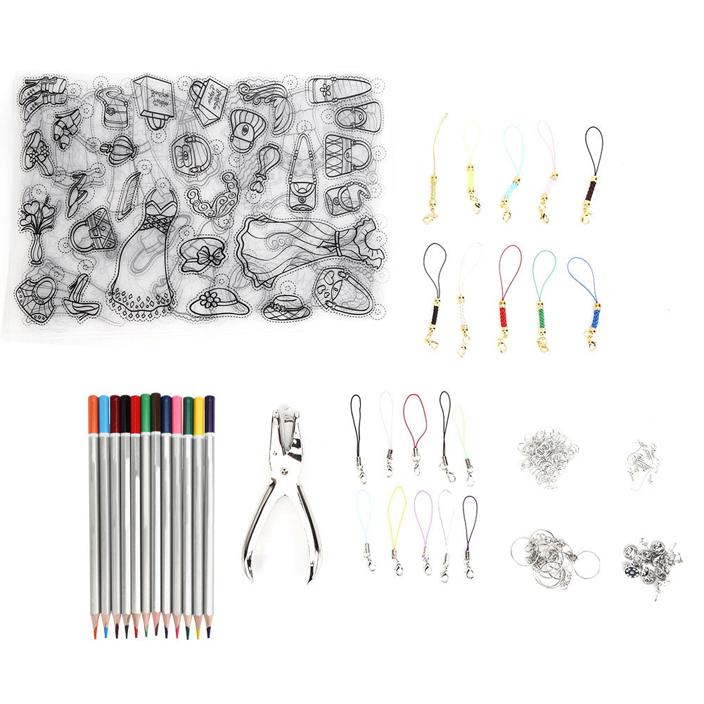 Heat Shrink Sheet Set DIY Colored Art Craft Supplies Jewelry Accessories